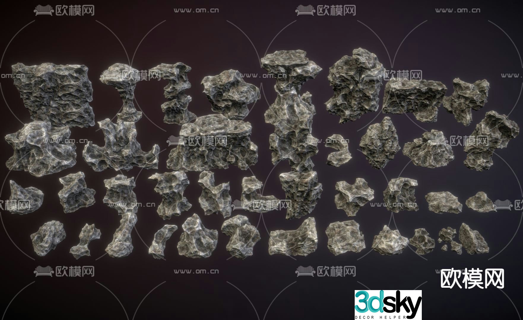 Chinese style landscape stone Taihu stone stone 3d model