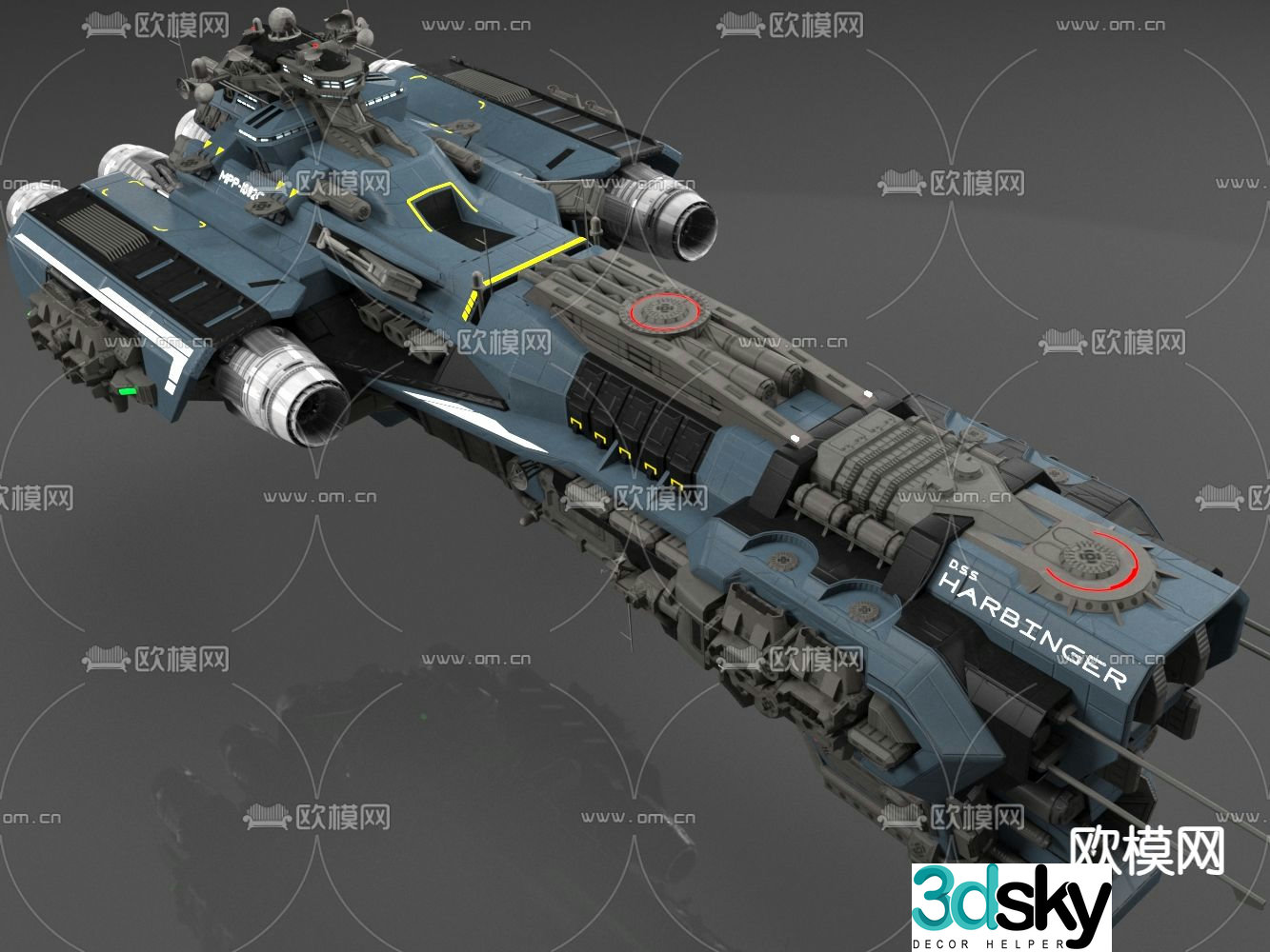 spaceship space battleship 3d model
