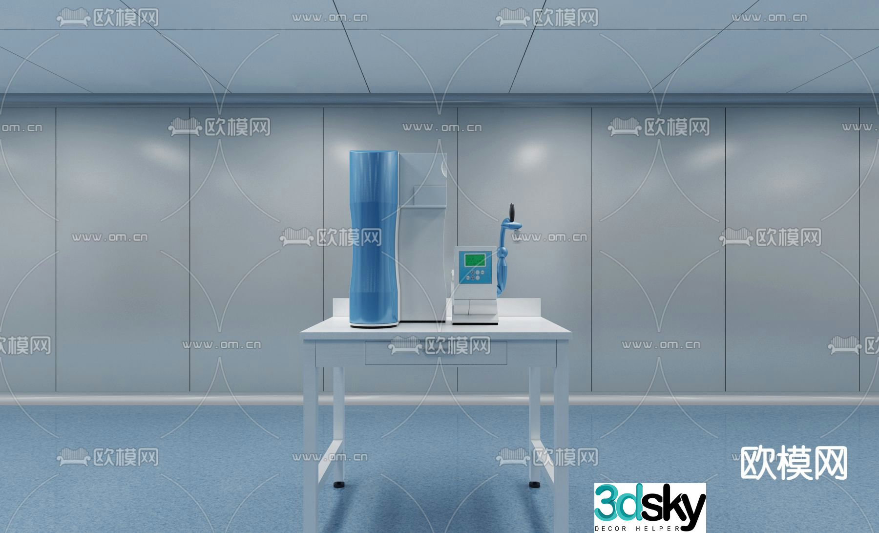 Modern ultrapure water purification system 3d model