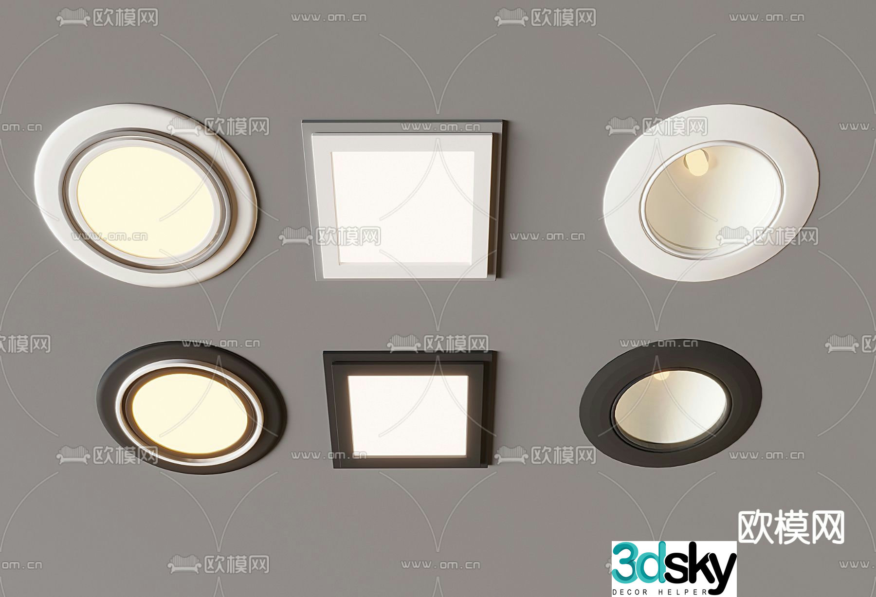 Simple spotlight downlight 3d model