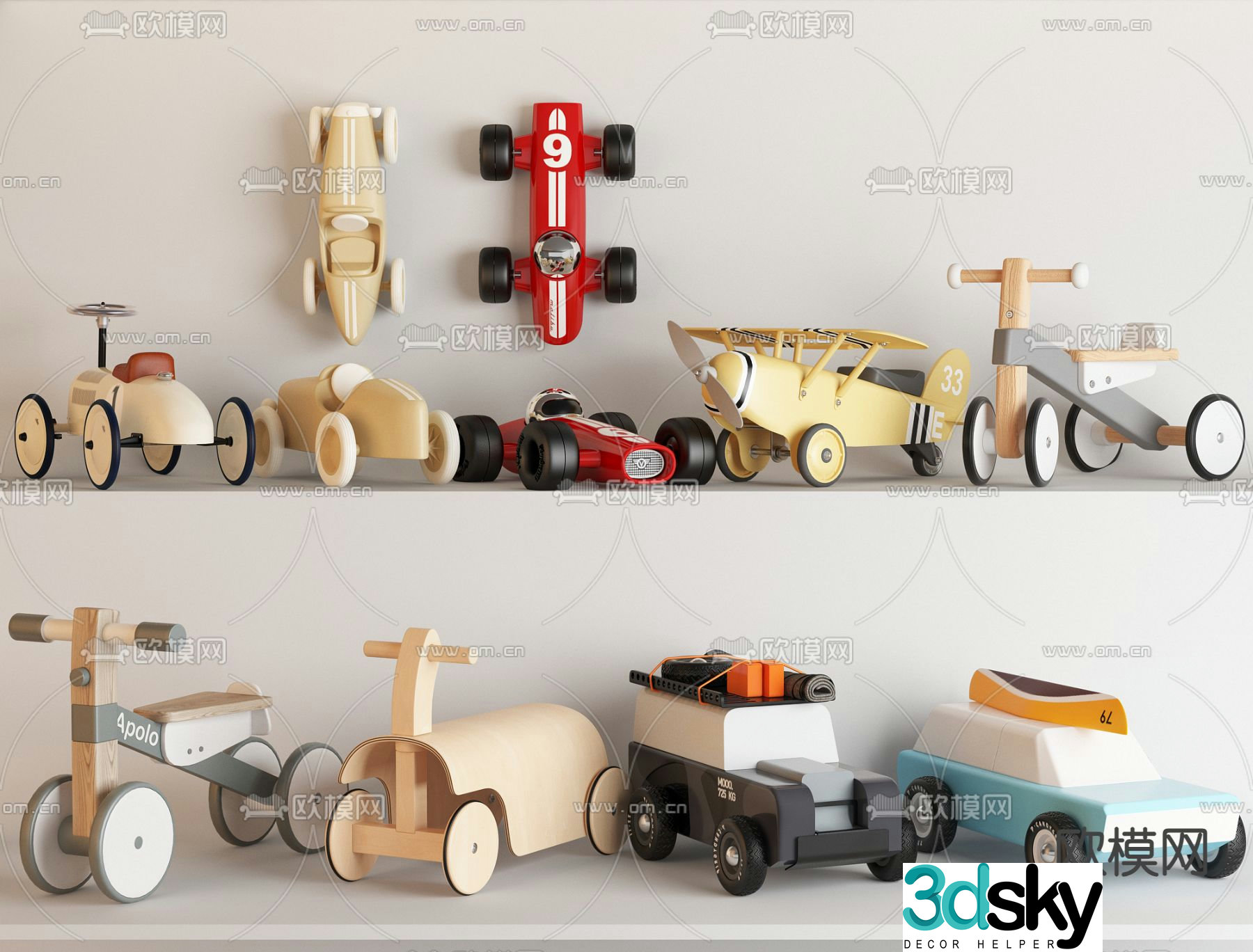 children’s car toy car trolley 3d model
