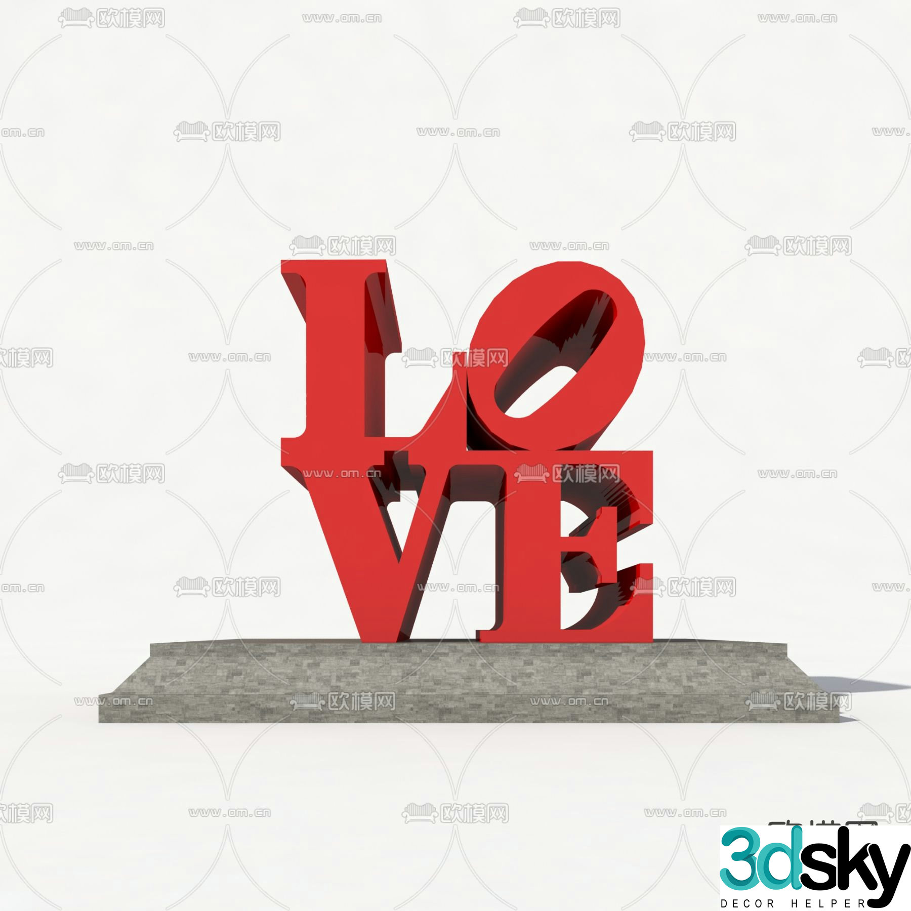 Modern urban sculpture sketch 3D model