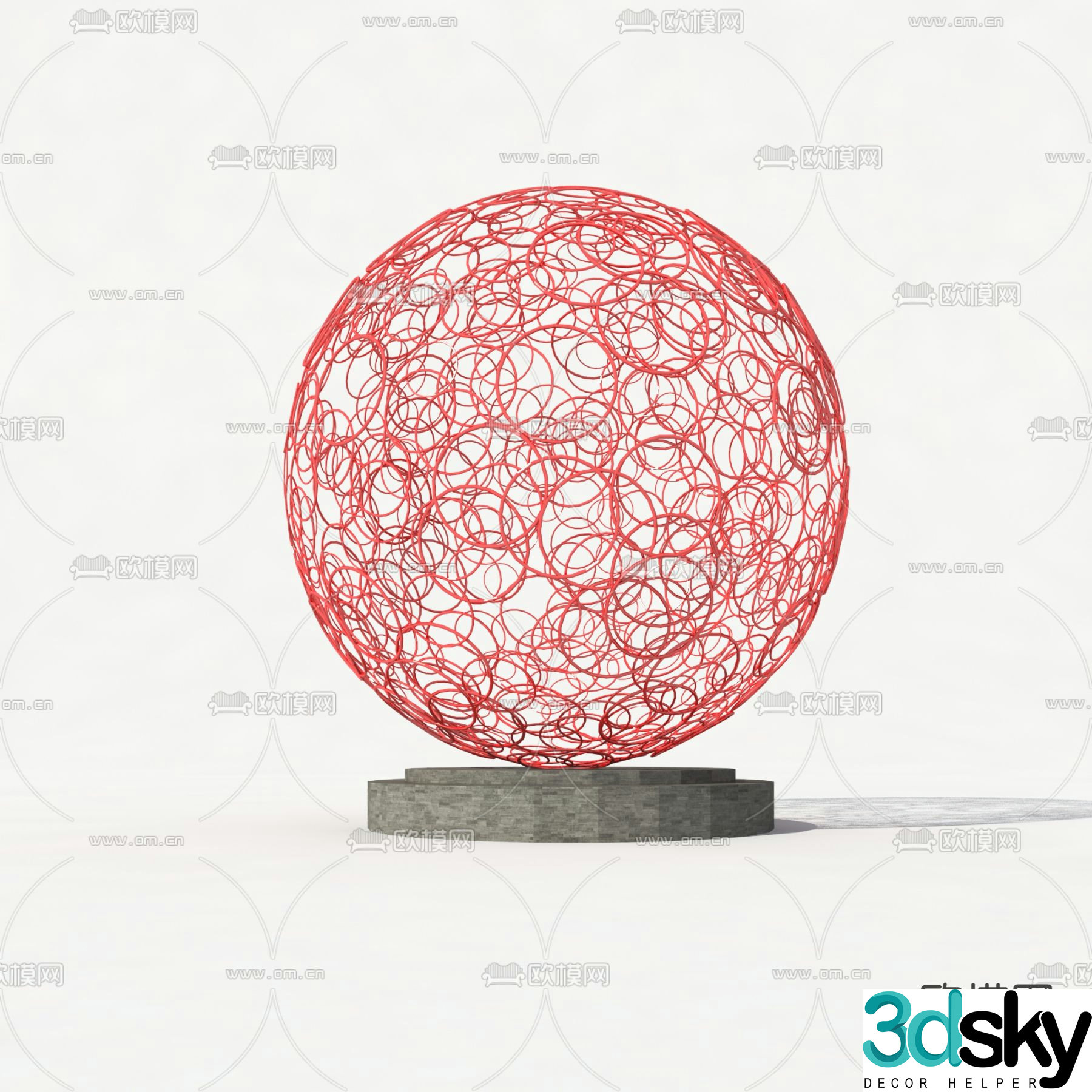 Modern urban sculpture sketch 3D model