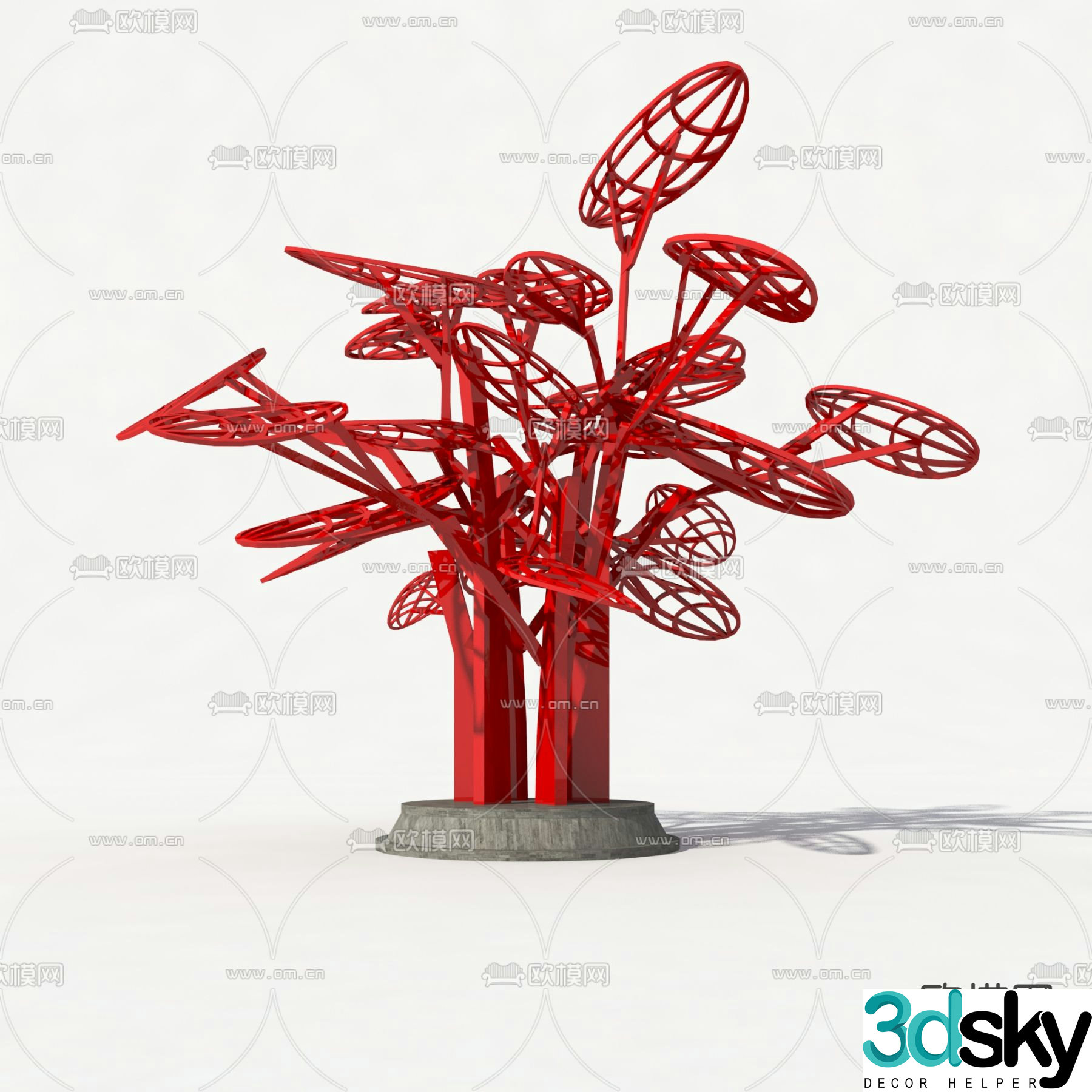 Modern urban sculpture sketch 3D model