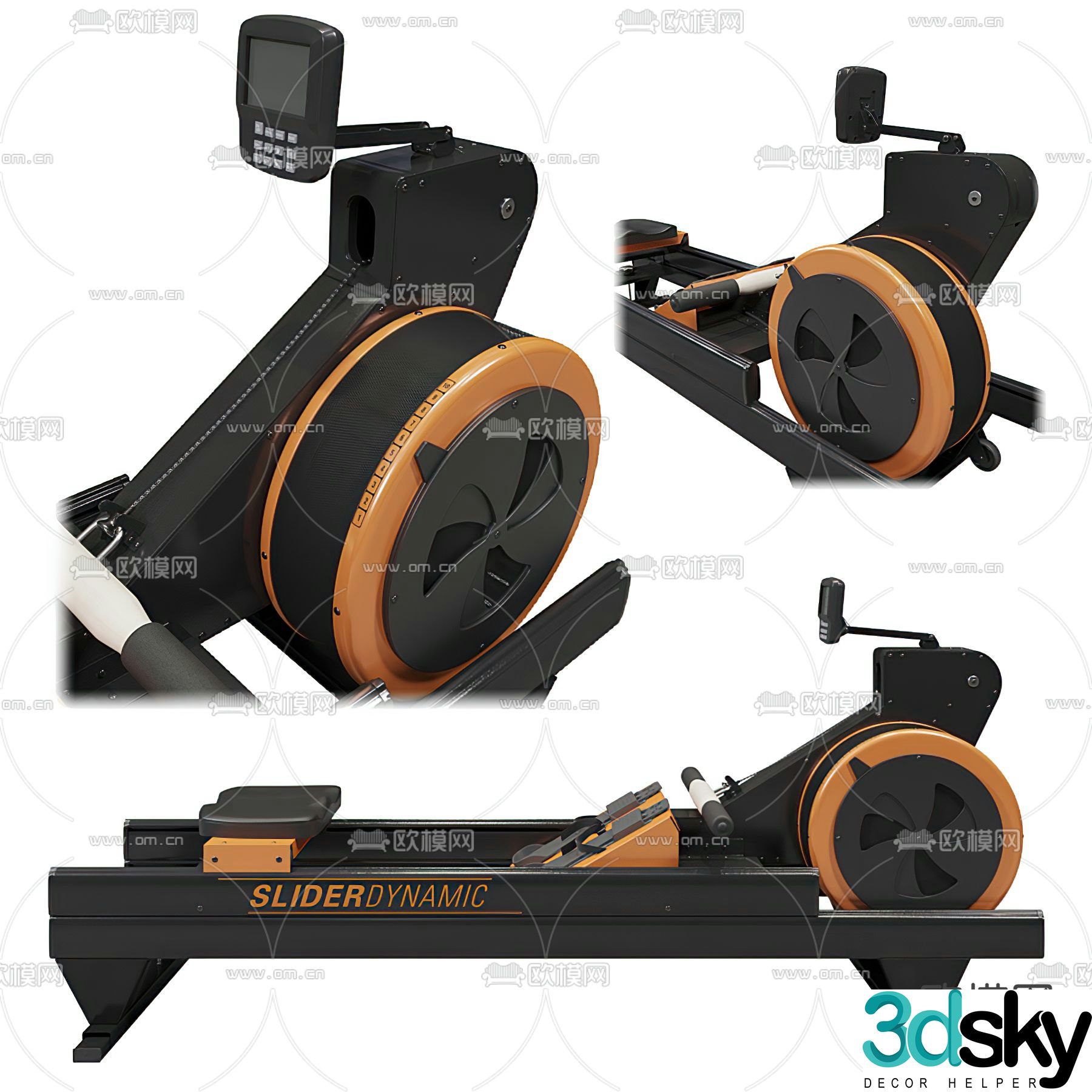Fitness equipment fat burning comprehensive exercise device 3D model