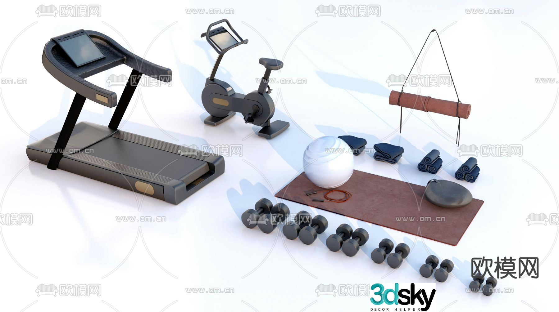 Modern sports equipment exercise bike 3d model