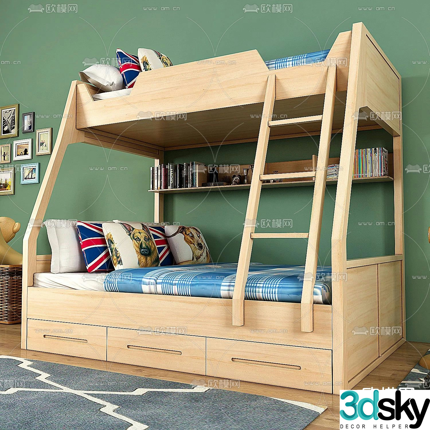 Modern children’s bed 3d model