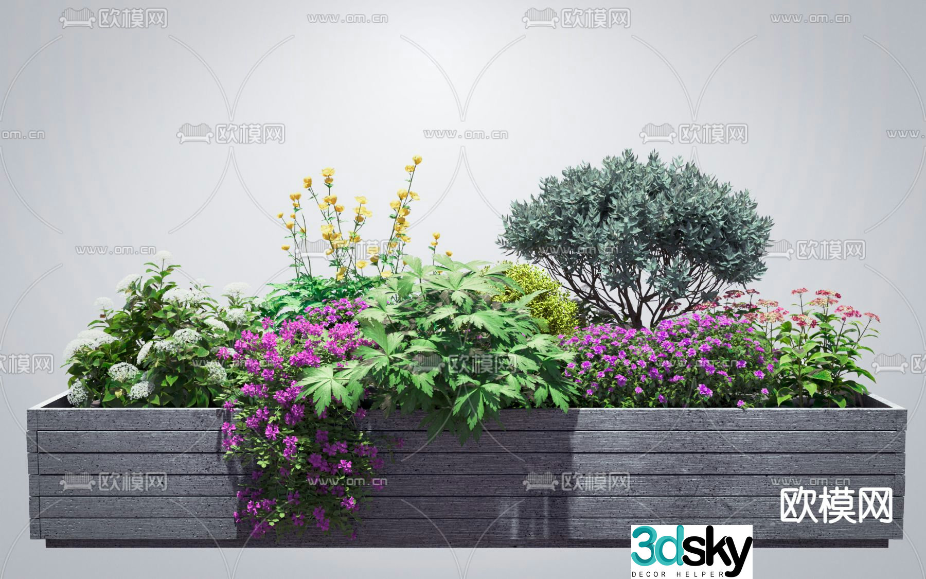 Modern balcony flower box 3d model