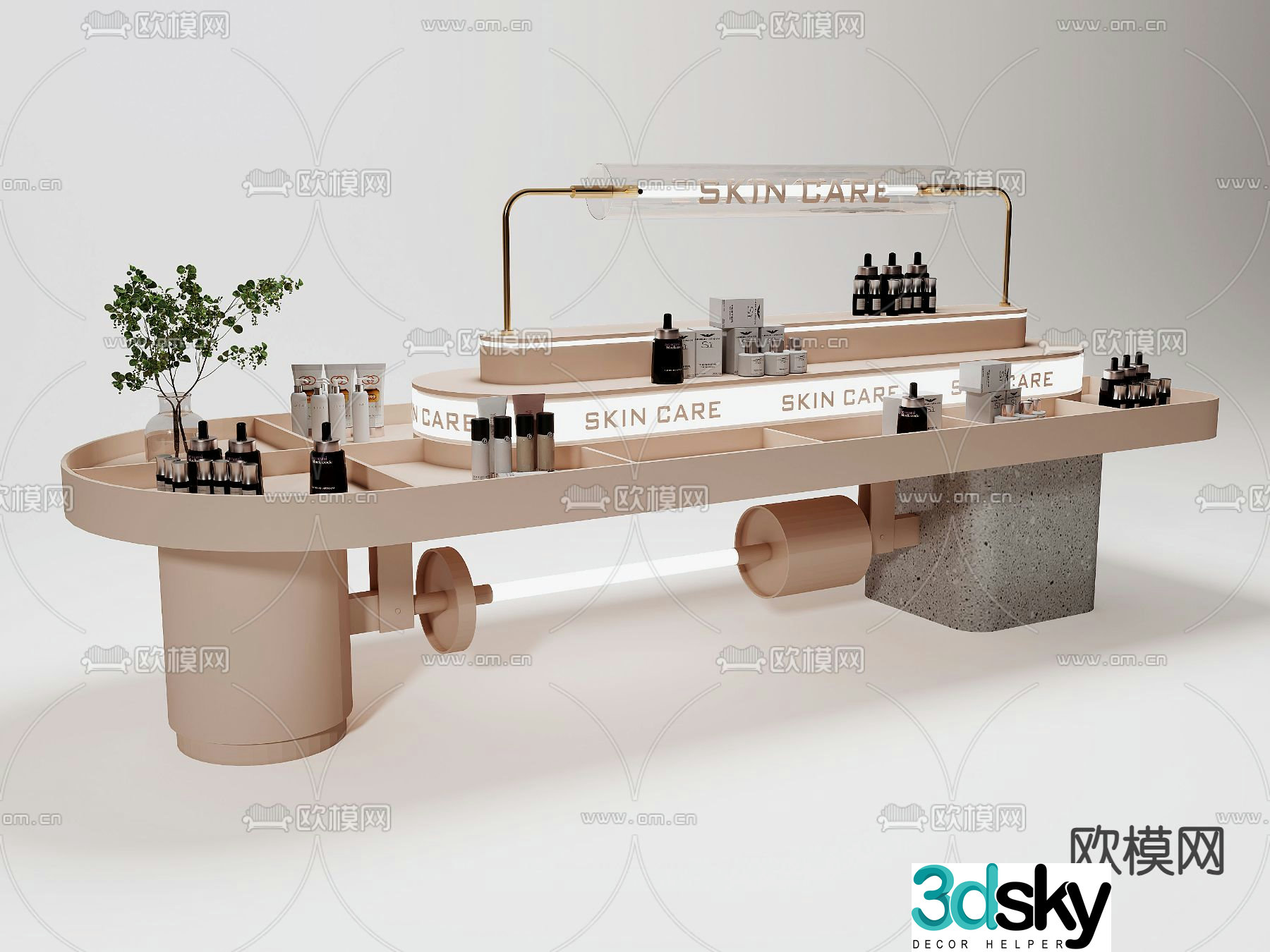 Modern cosmetics exhibition stand display cabinet 3d model
