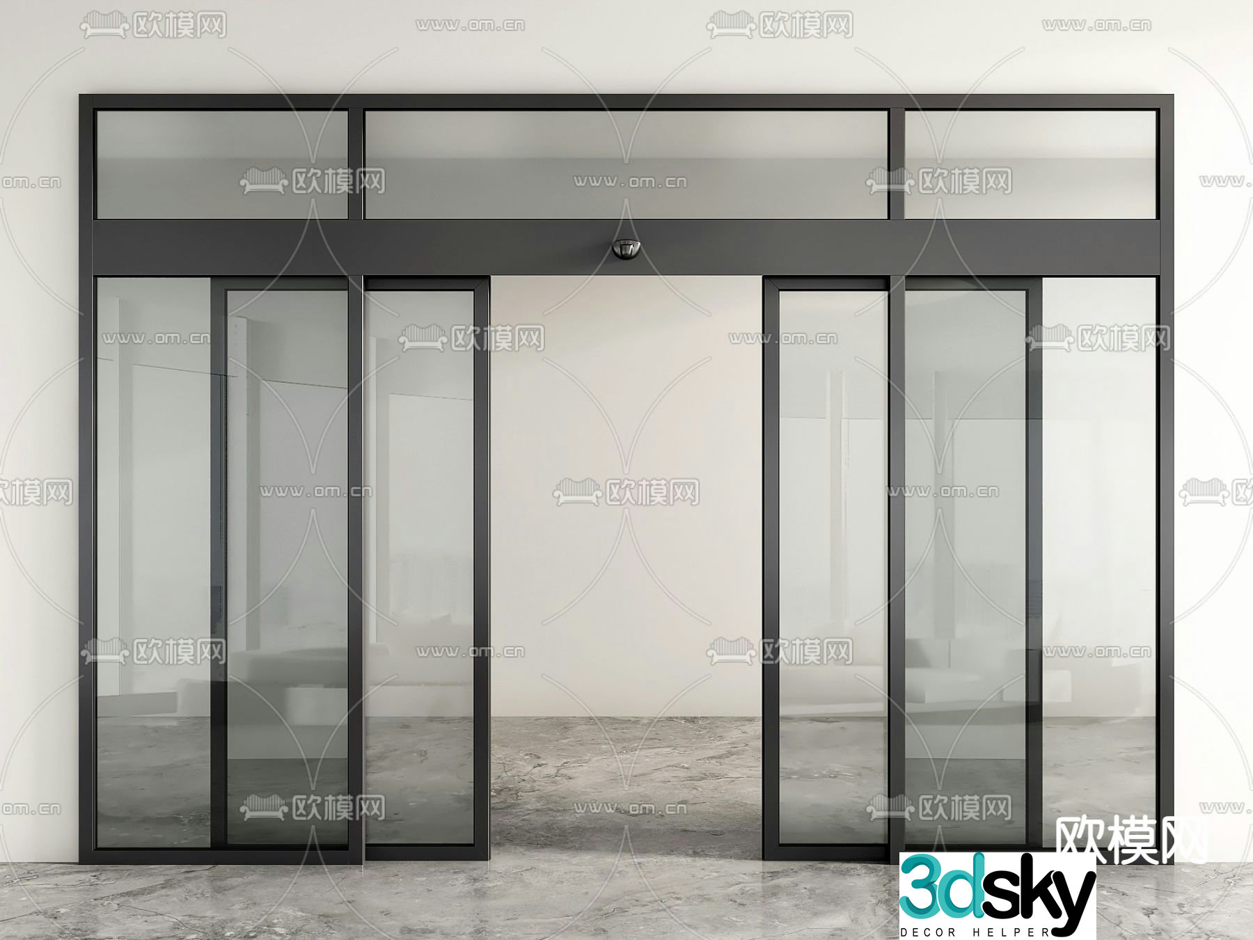 Automatic sensing door Electric door Glass door 3D model