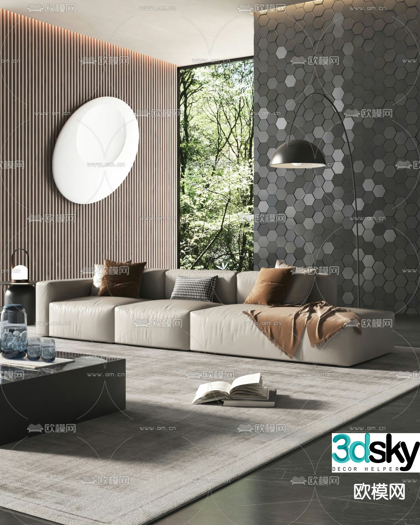 Three seater sofa 3d model