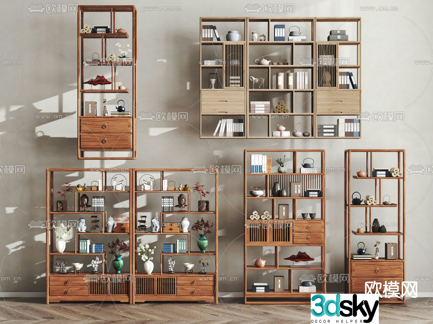 Bogu rack new Chinese style storage rack display rack 3d model
