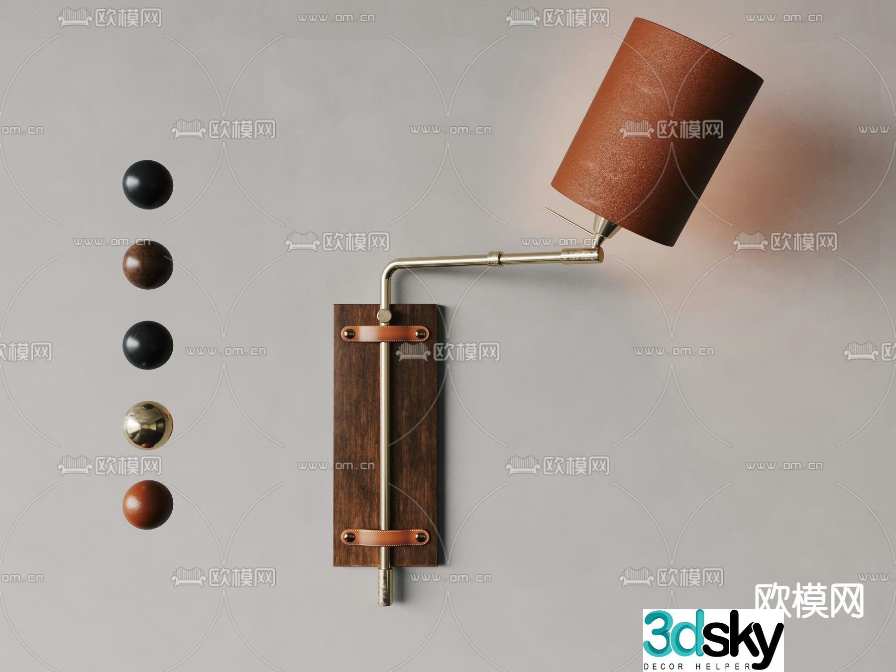 Middle Ages Rocker Wall Light 3D Model