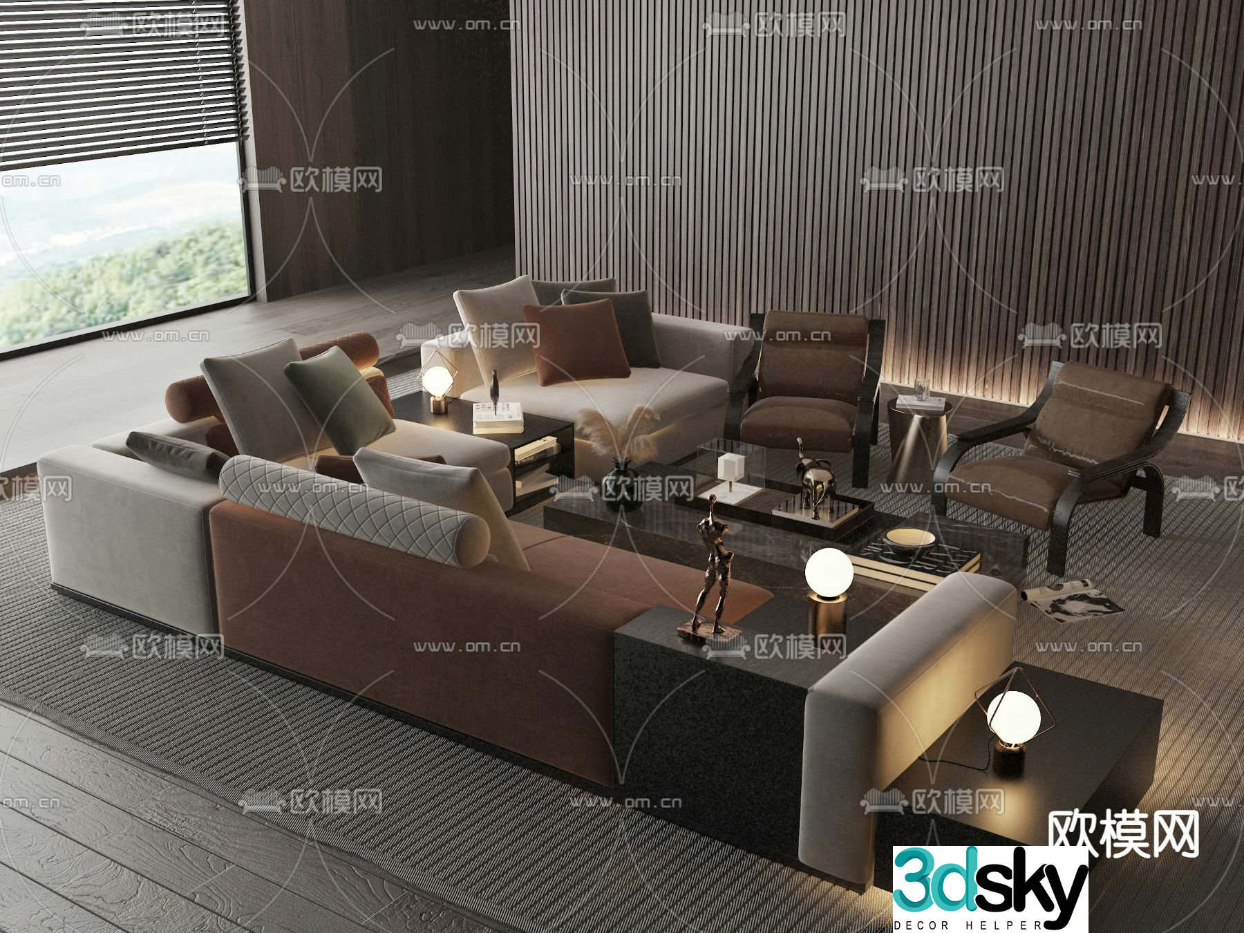 Jane European sofa coffee table 3D model