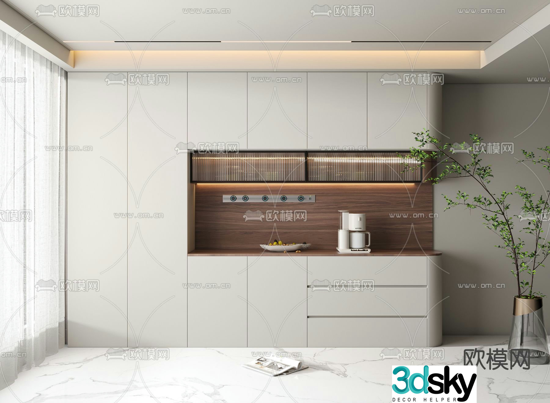 Modern wine cabinet sideboard 3d model