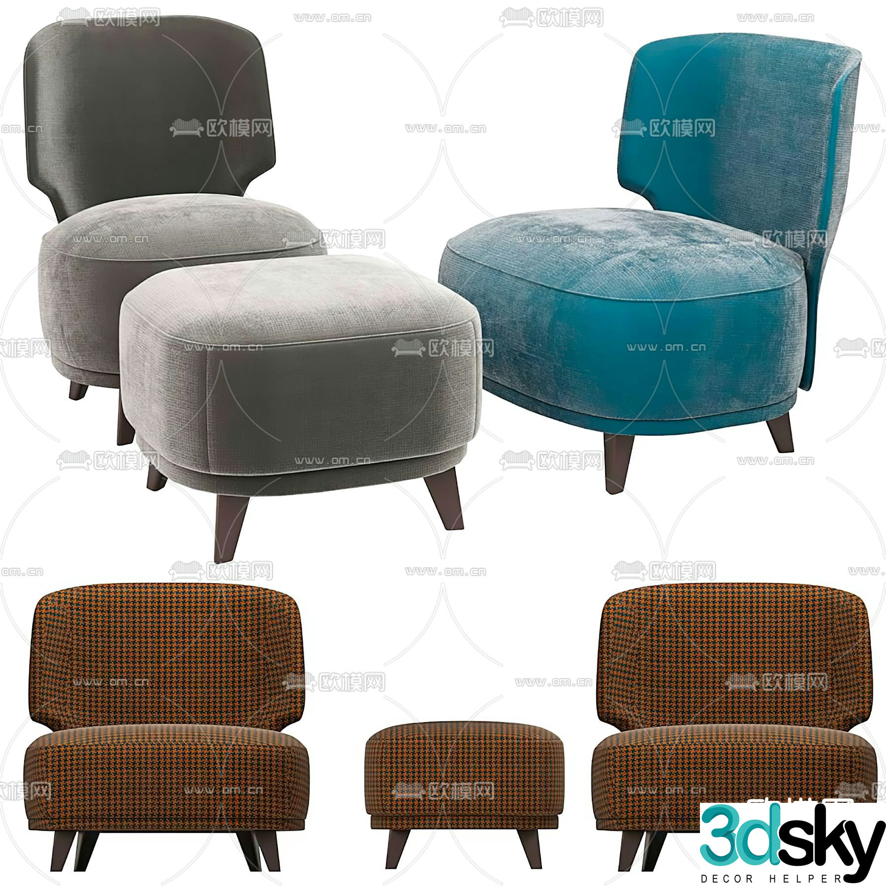 Single sofa leisure sofa 3d model