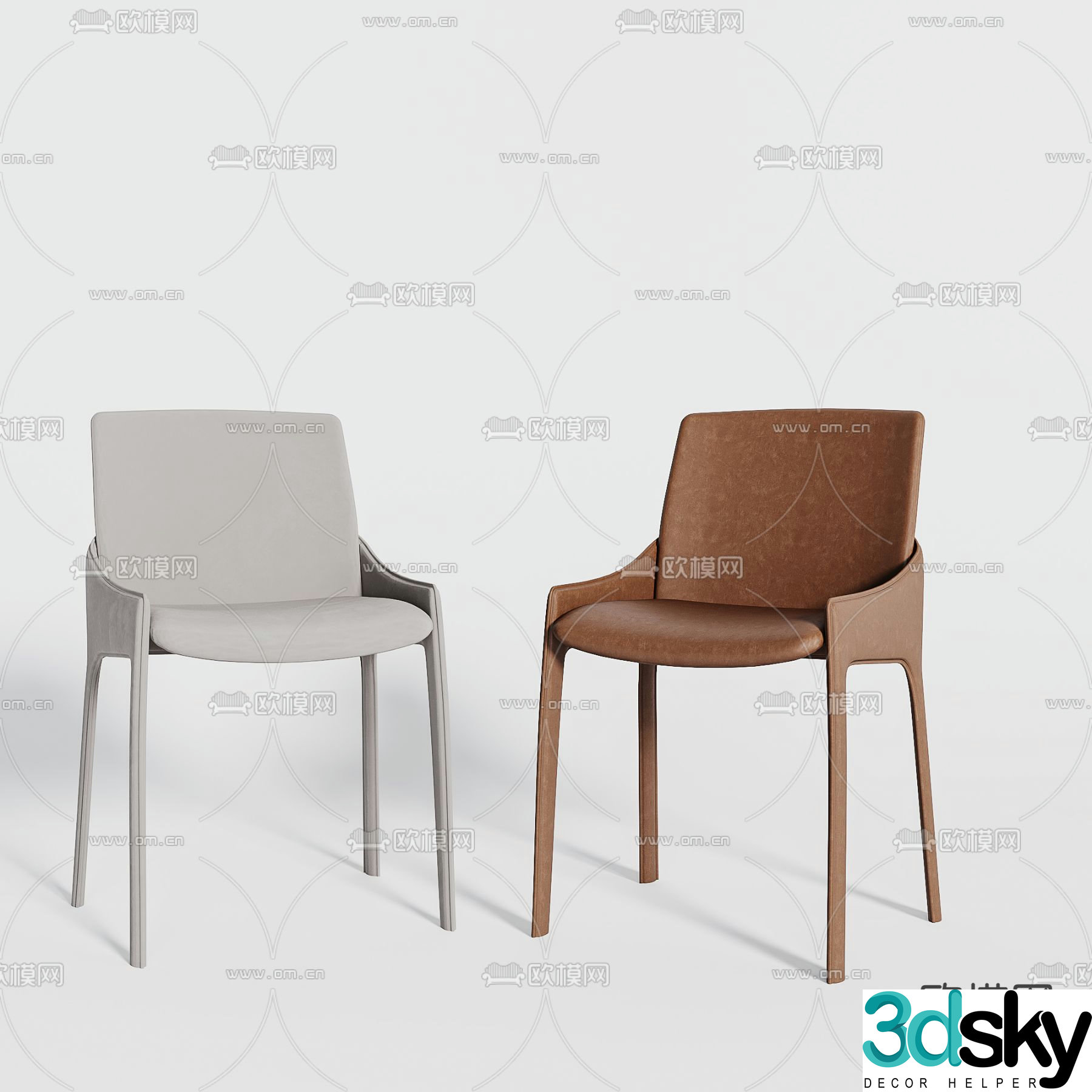Modern chair dining chair 3d model