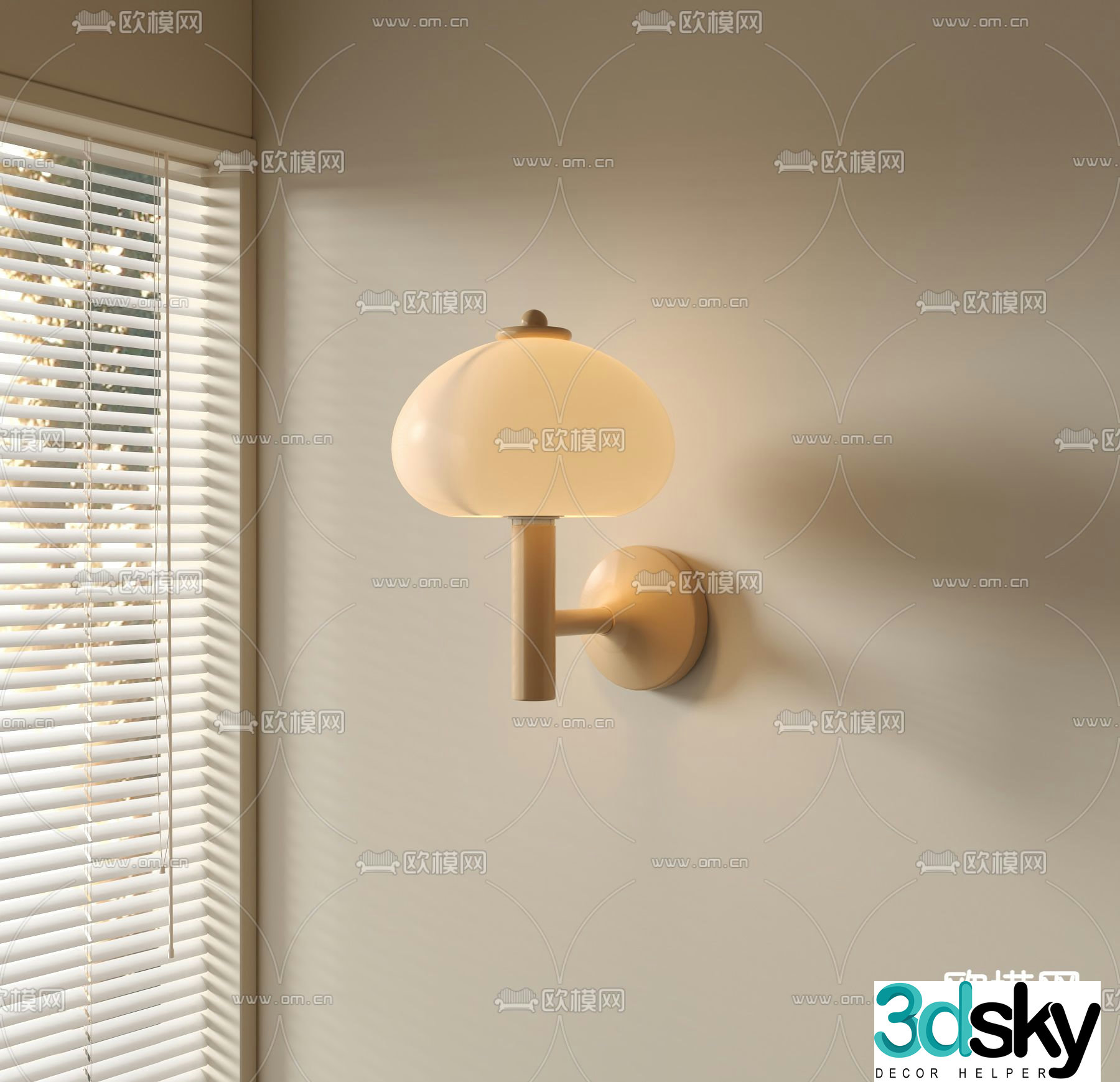 Cream style wall lamp 3d model