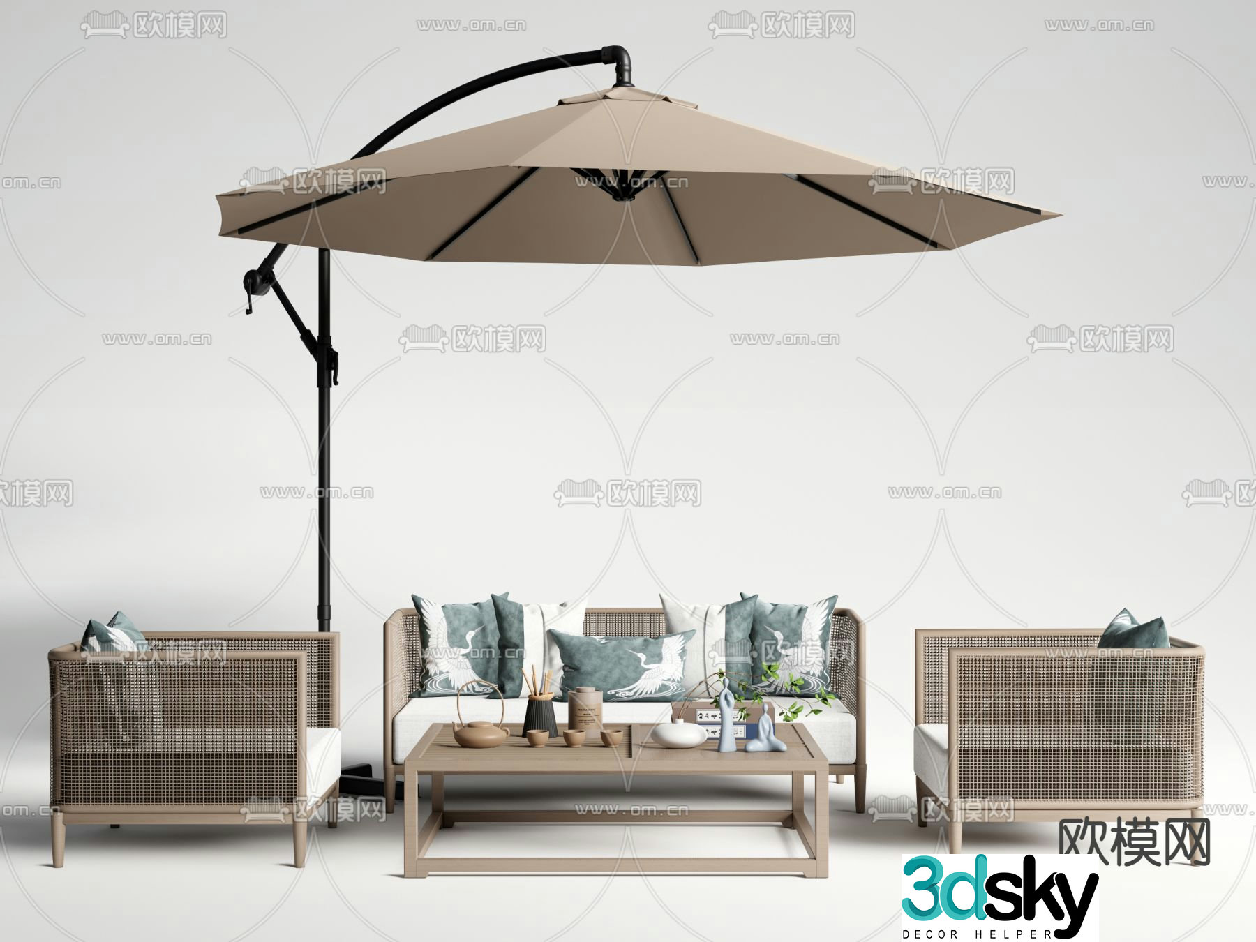 Outdoor sofa modular sofa 3d model