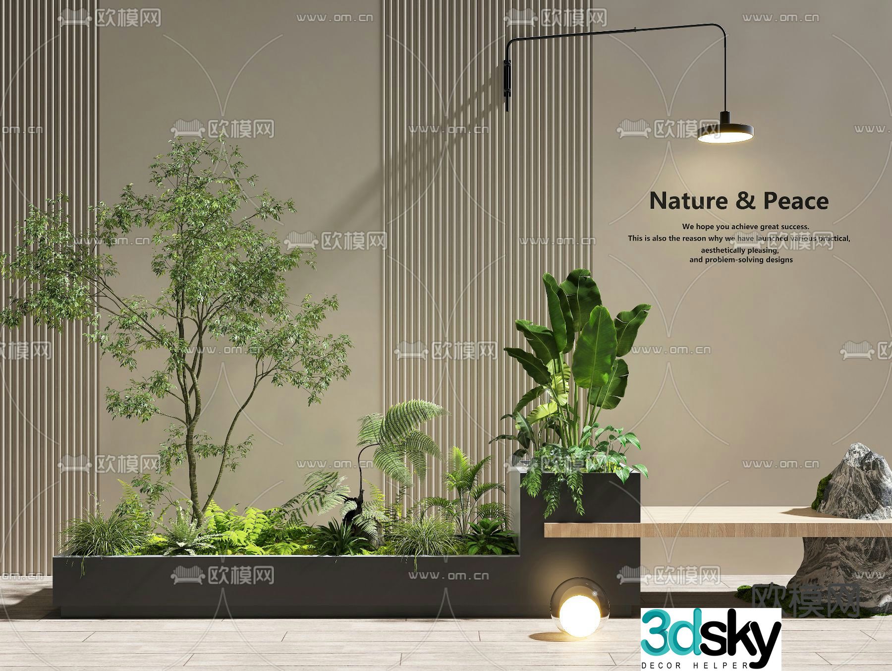 Indoor landscape plant landscaping plant pile 3d model