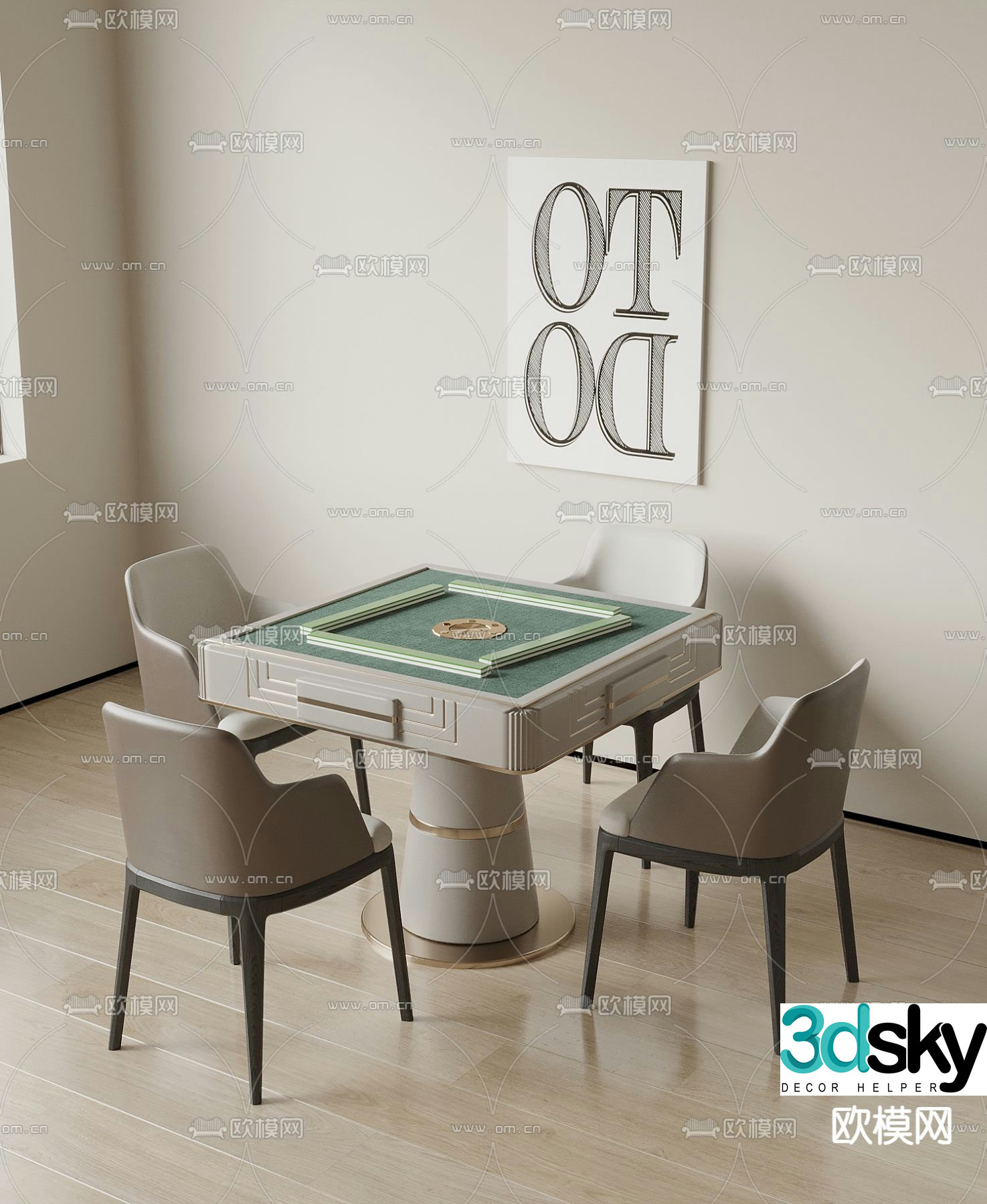 Modern mahjong table 3d model
