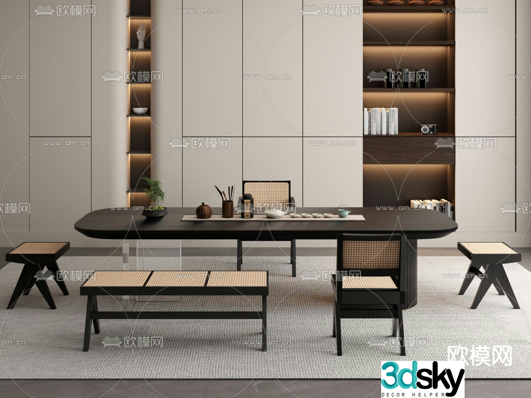 Wabi-sabi tea table tea table 3d model