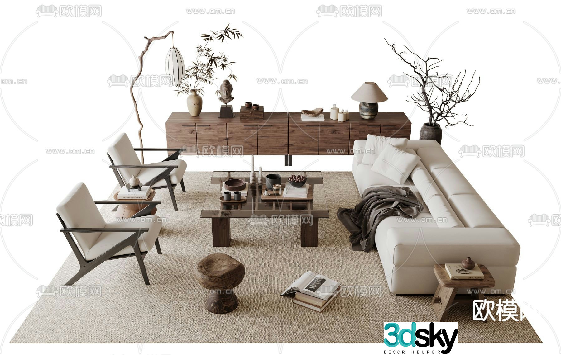 Medieval style sofa coffee table 3d model