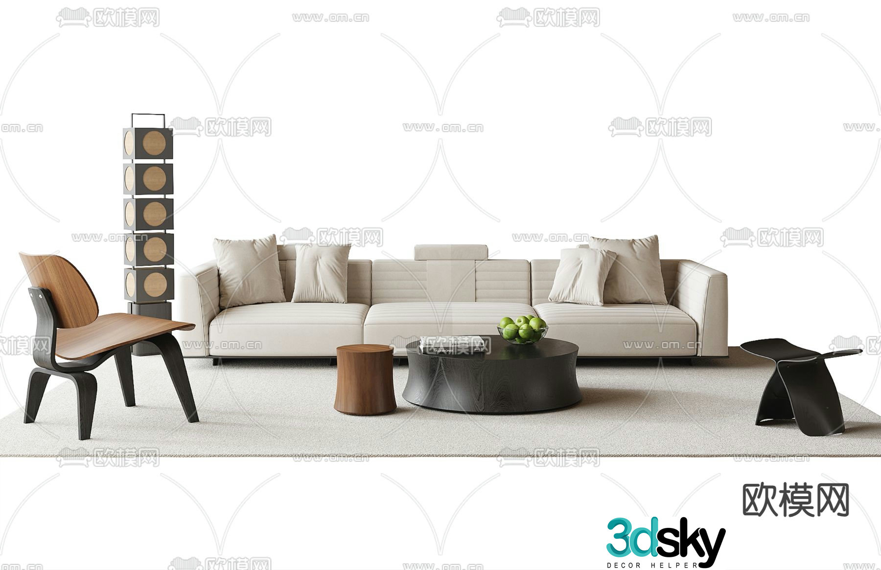 Modern sectional sofa 3d model
