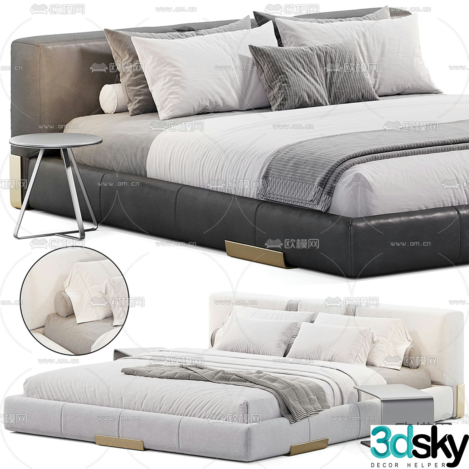 Ceccotti Collezioni double bed 3d model