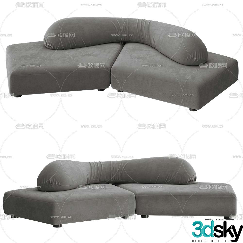 Edra leisure sofa island sofa 3d model