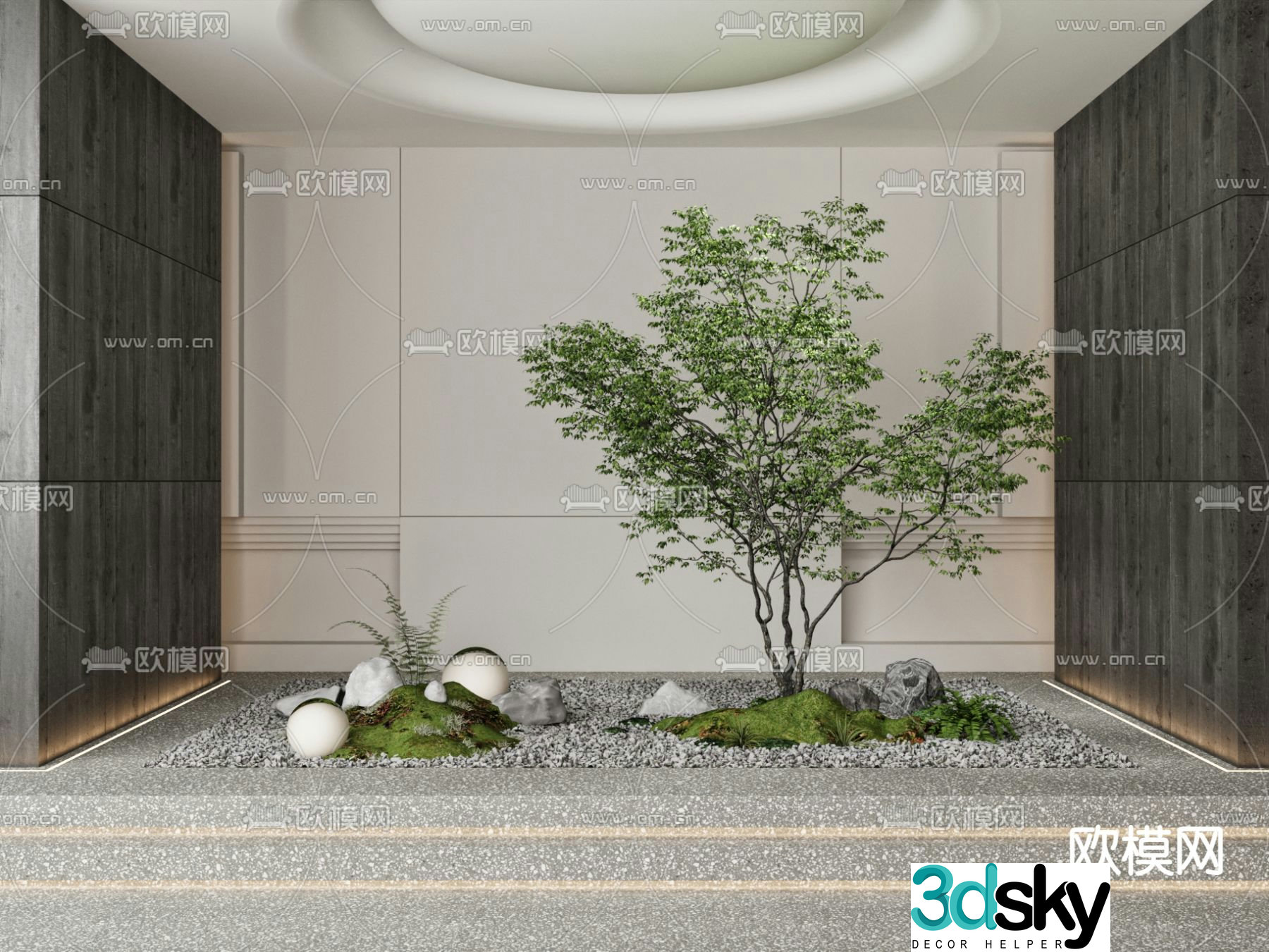 Modern interior landscape landscaping 3d model