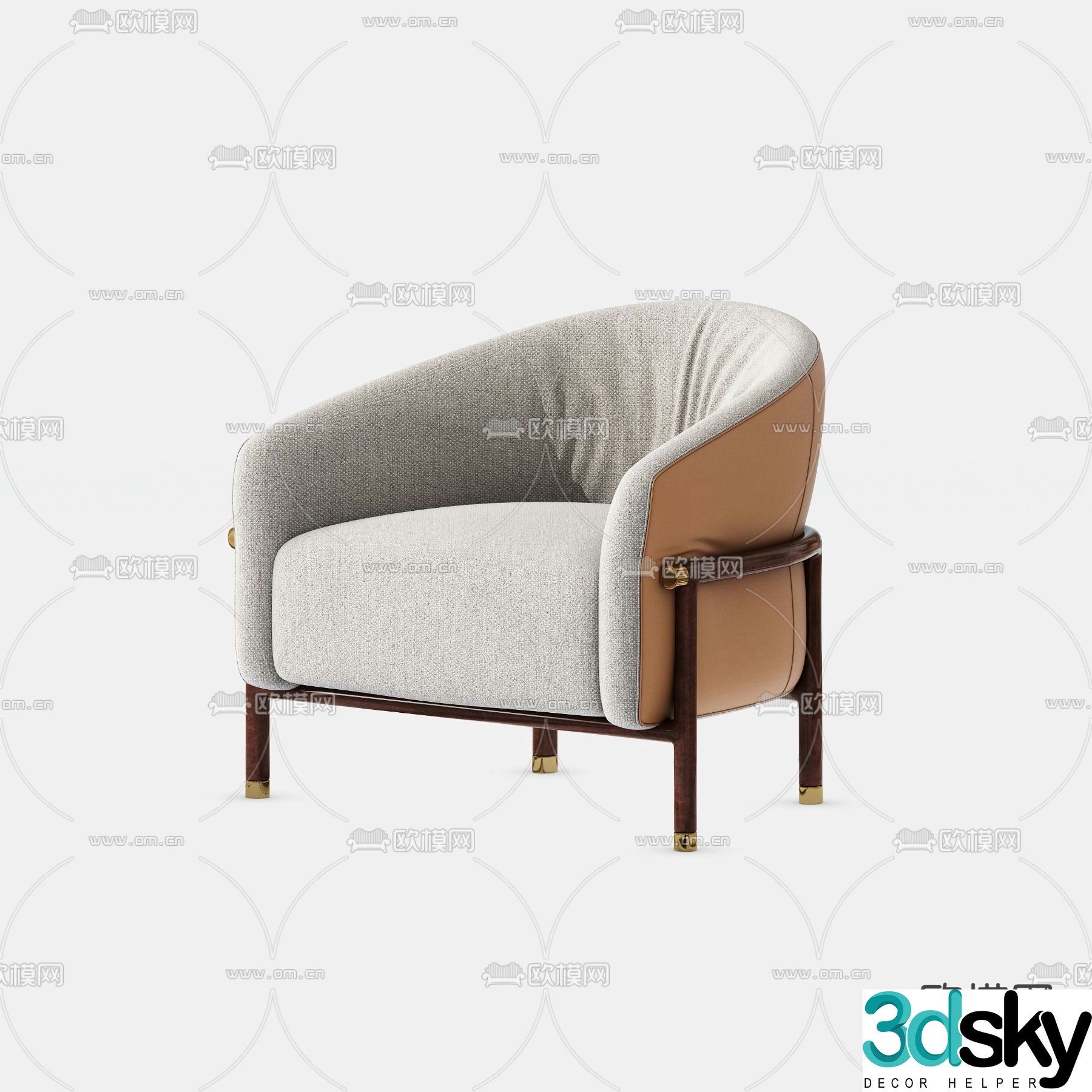 Modern sofa chair leisure chair 3d model