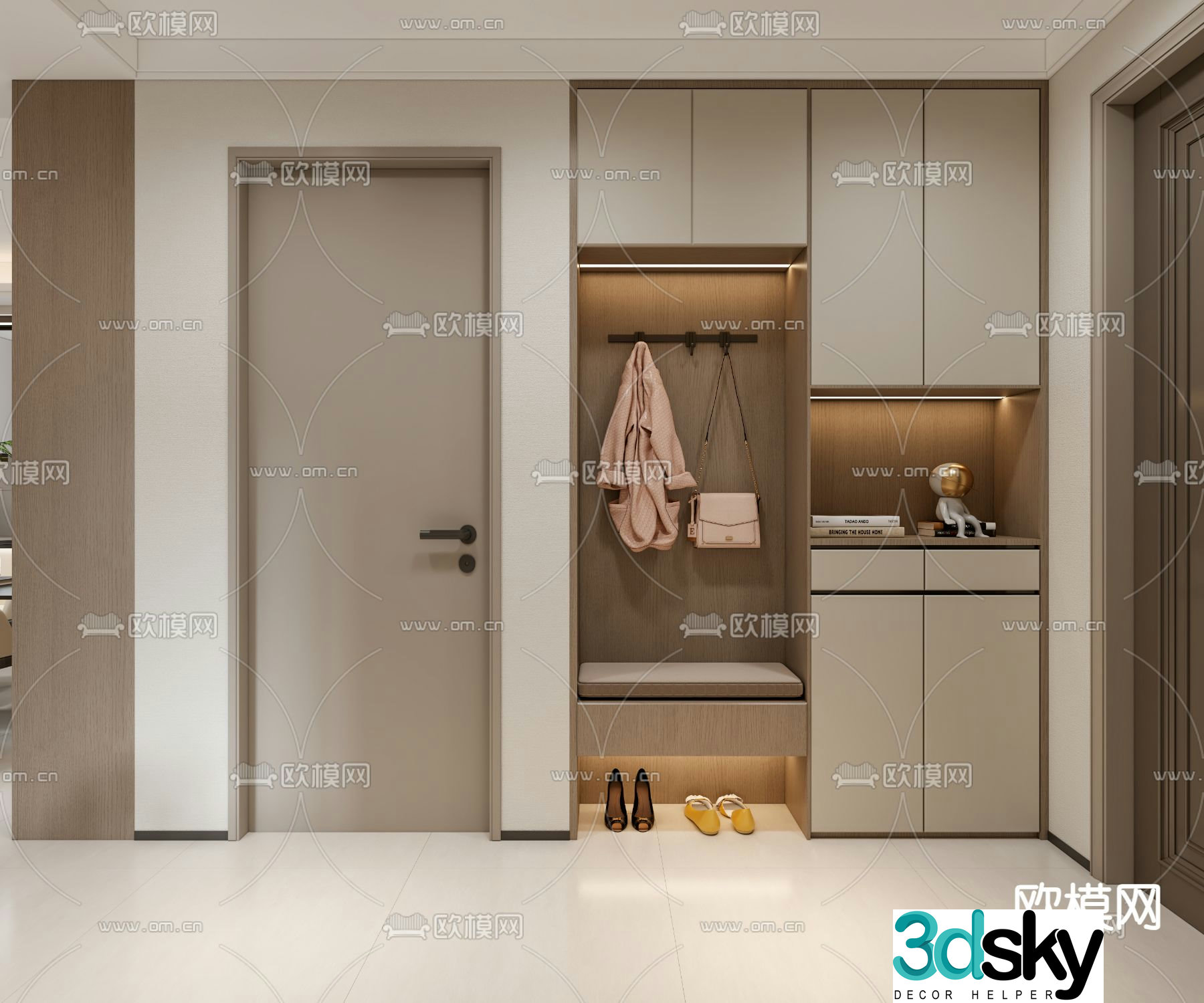 Modern shoe cabinet home shoe cabinet 3d model