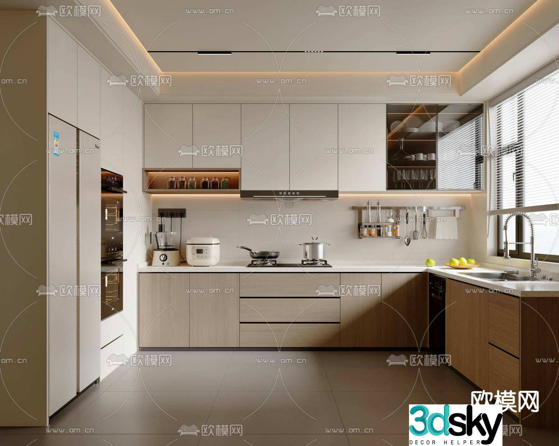 Modern kitchen cabinet 3d model