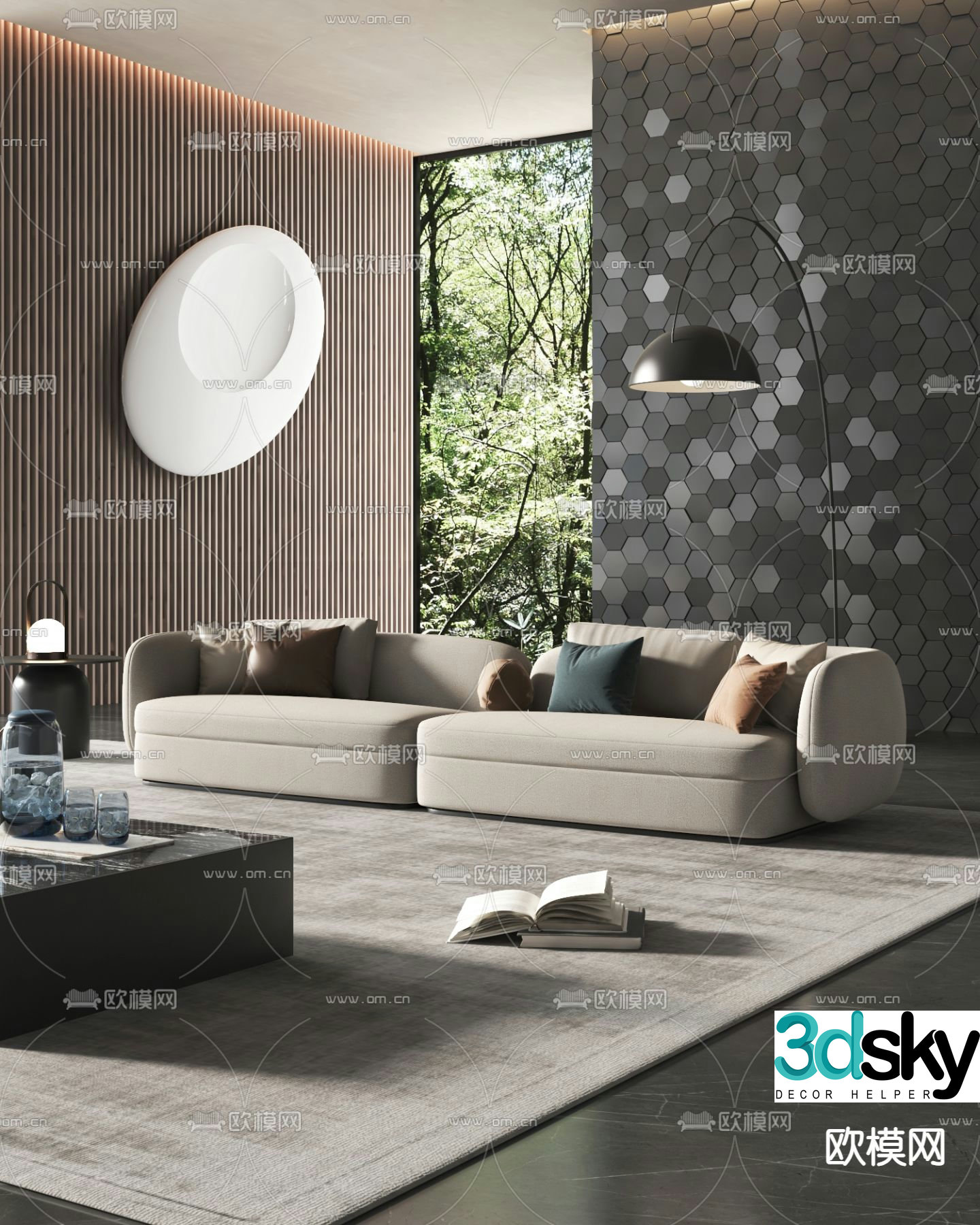 Casual sofa double sofa 3d model