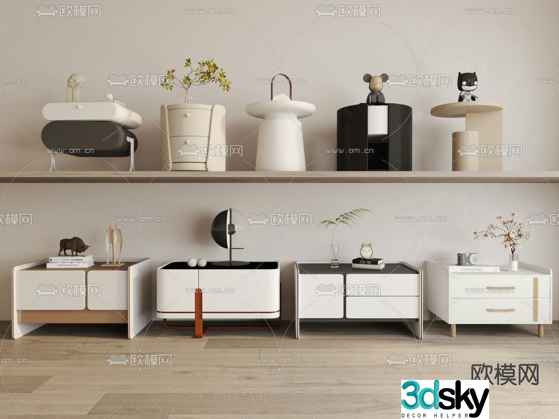 Modern bedside table 3d model