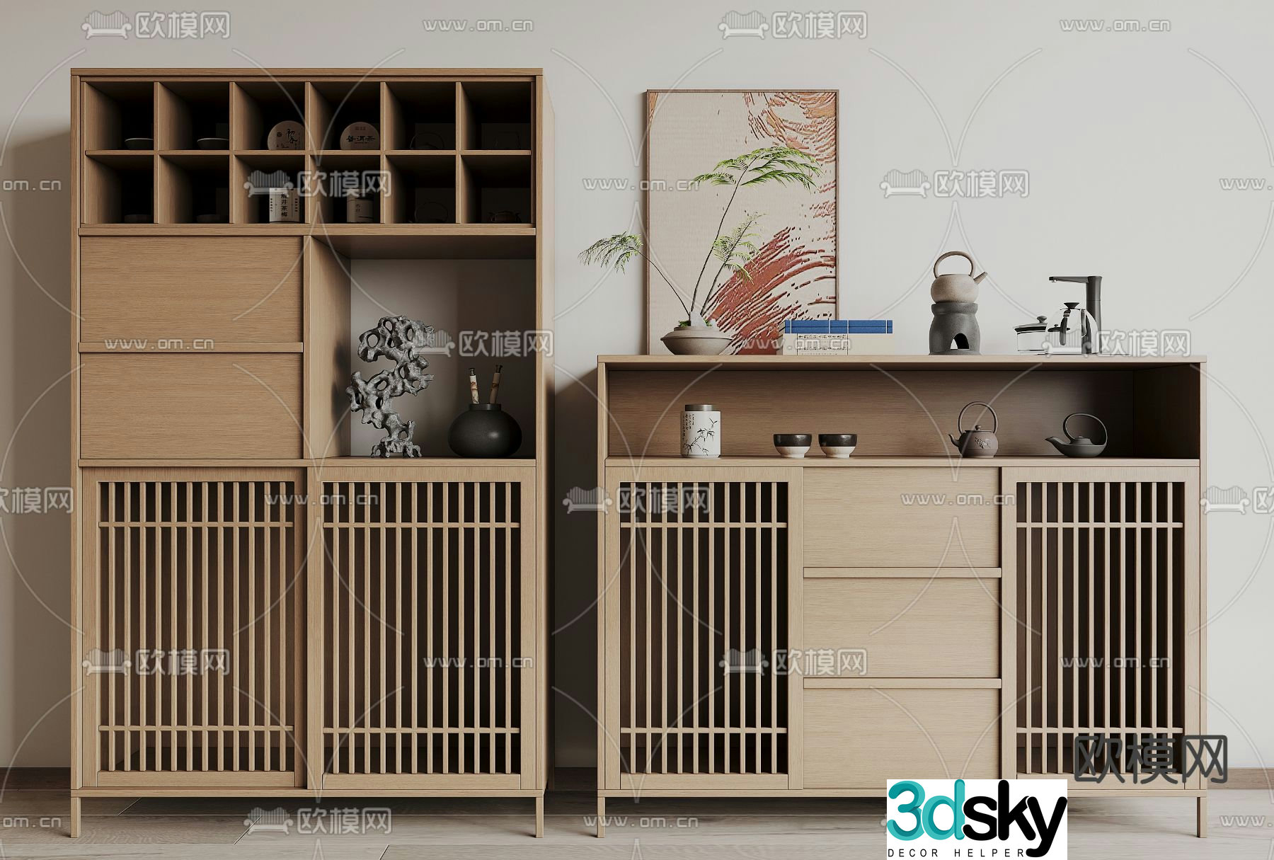 New Chinese tea cabinet 3D model