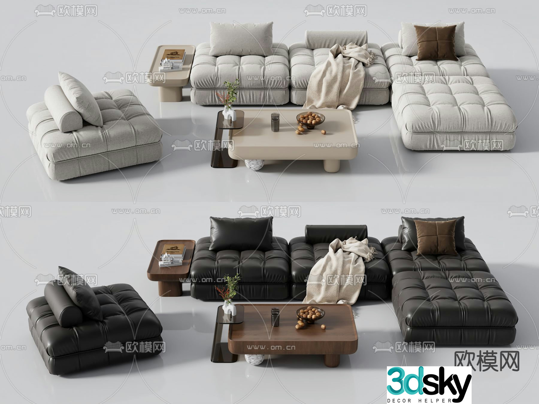 Modern sectional sofa 3d model