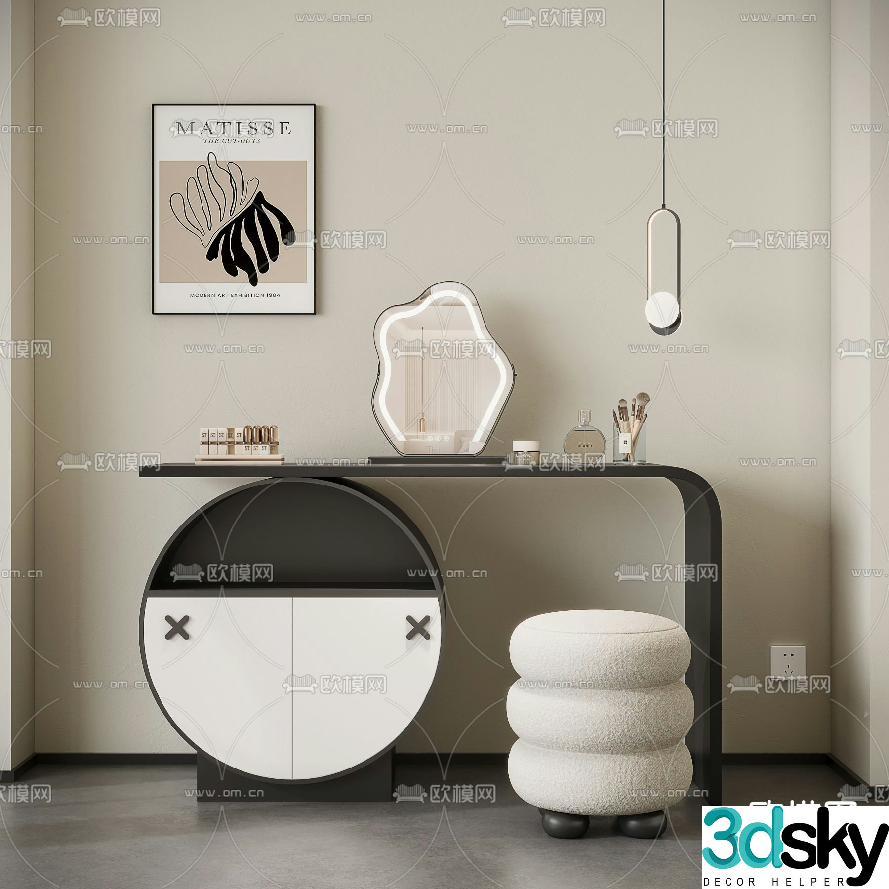modern dressing table 3d model