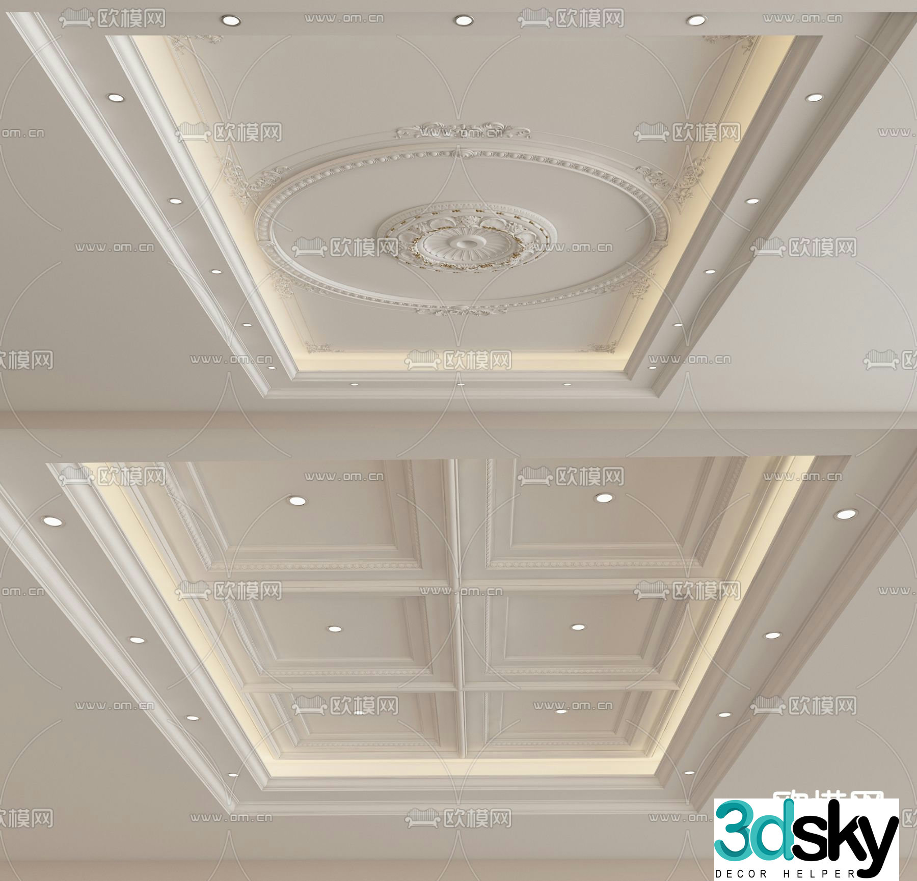 European style ceiling model ceiling ceiling 3d model