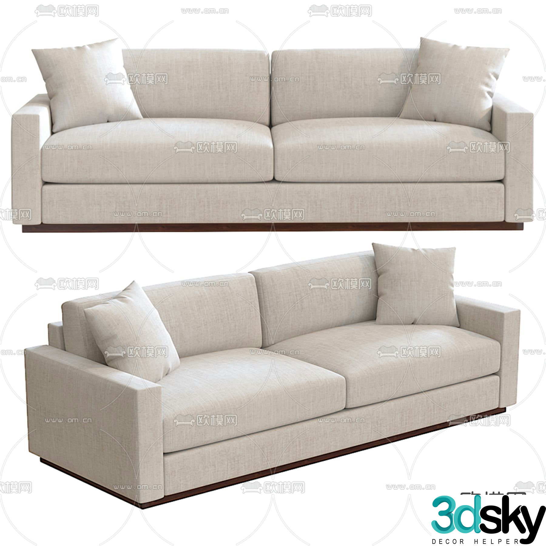 Double sofa 3d model