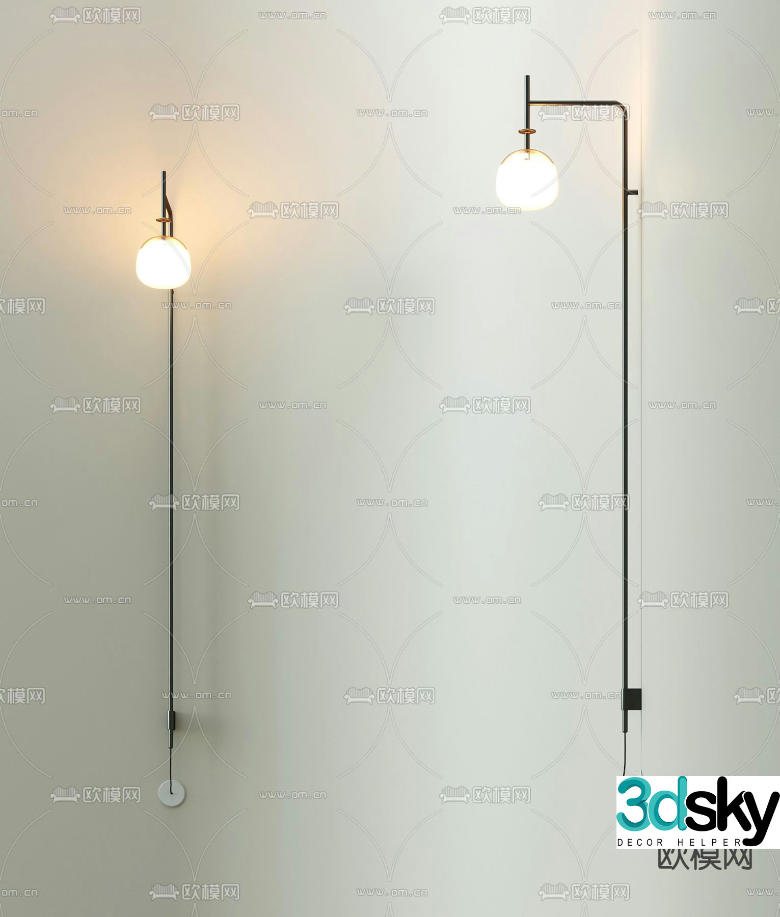 Simple wall lamp 3d model