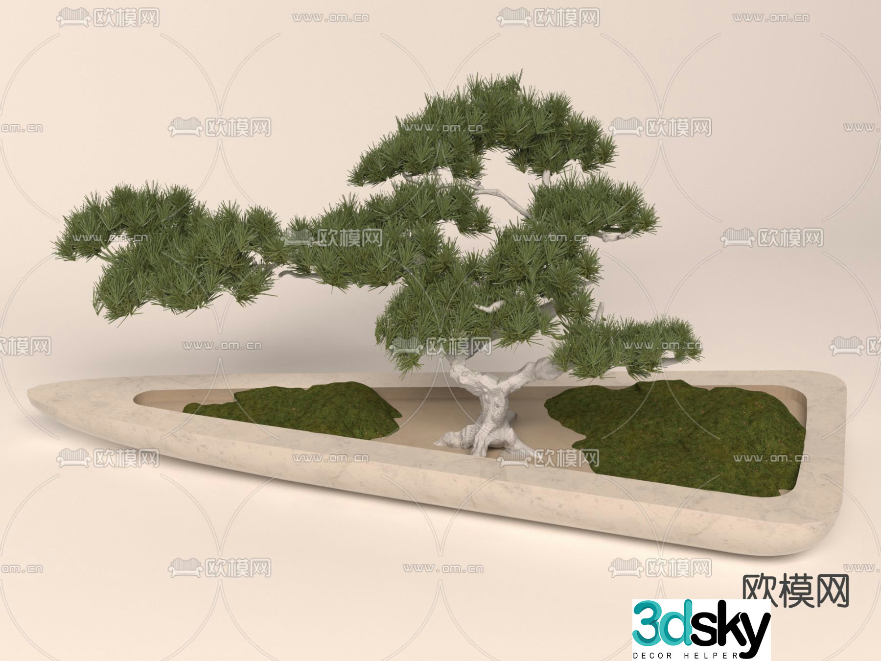 Landscape sketch pine tree landscaping 3D model