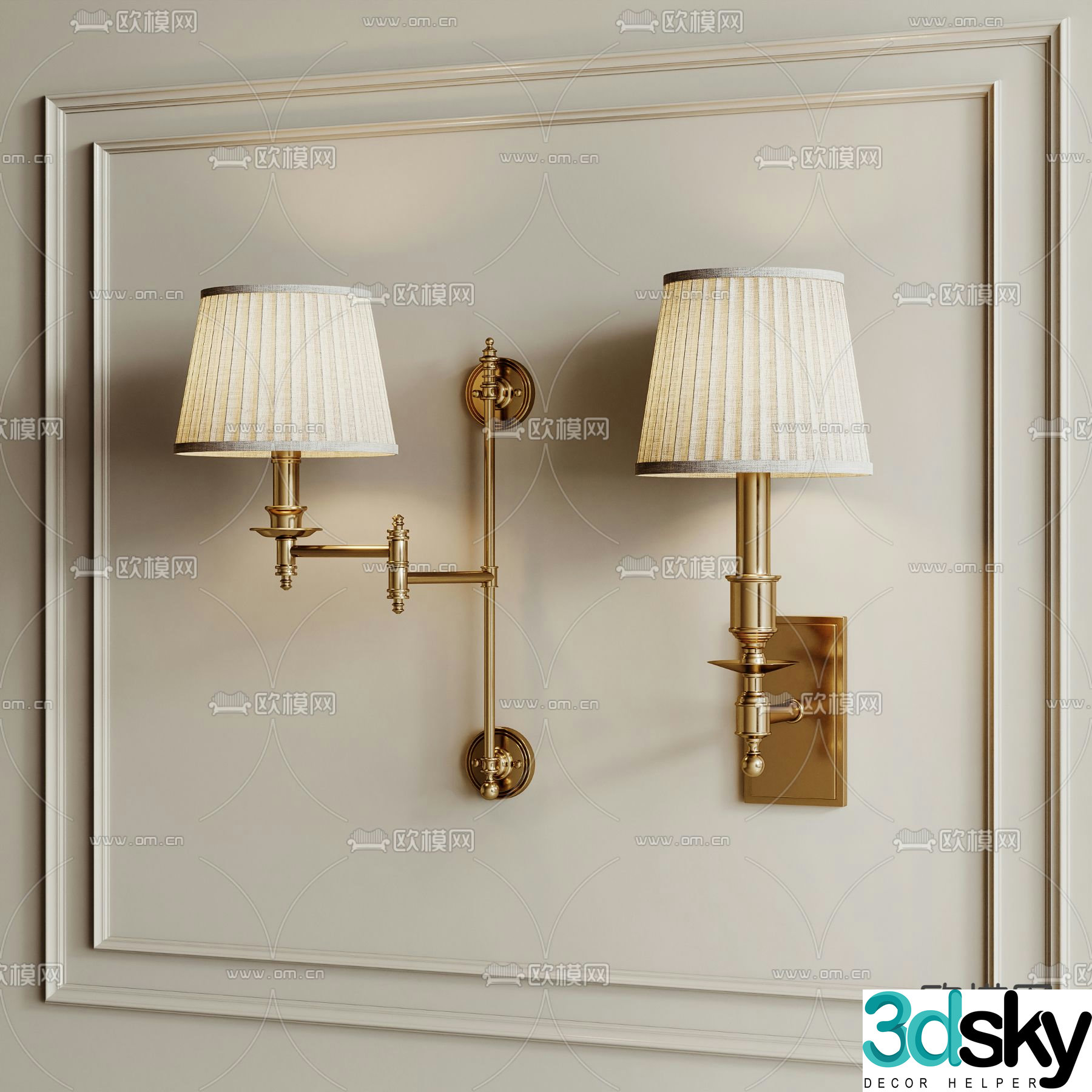Light luxury wall lamp simple European wall lamp 3d model