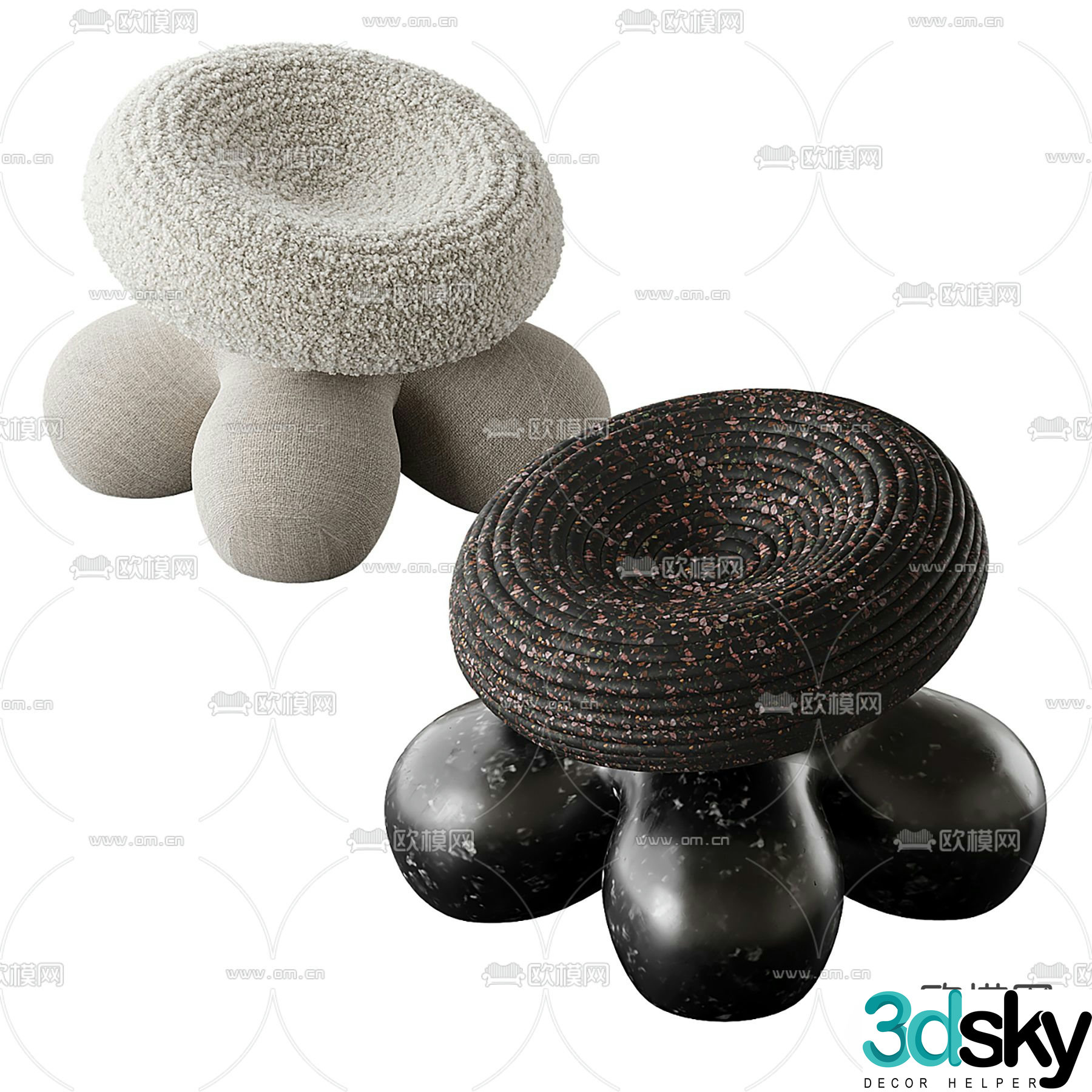 Octopus stool children’s chair 3d model