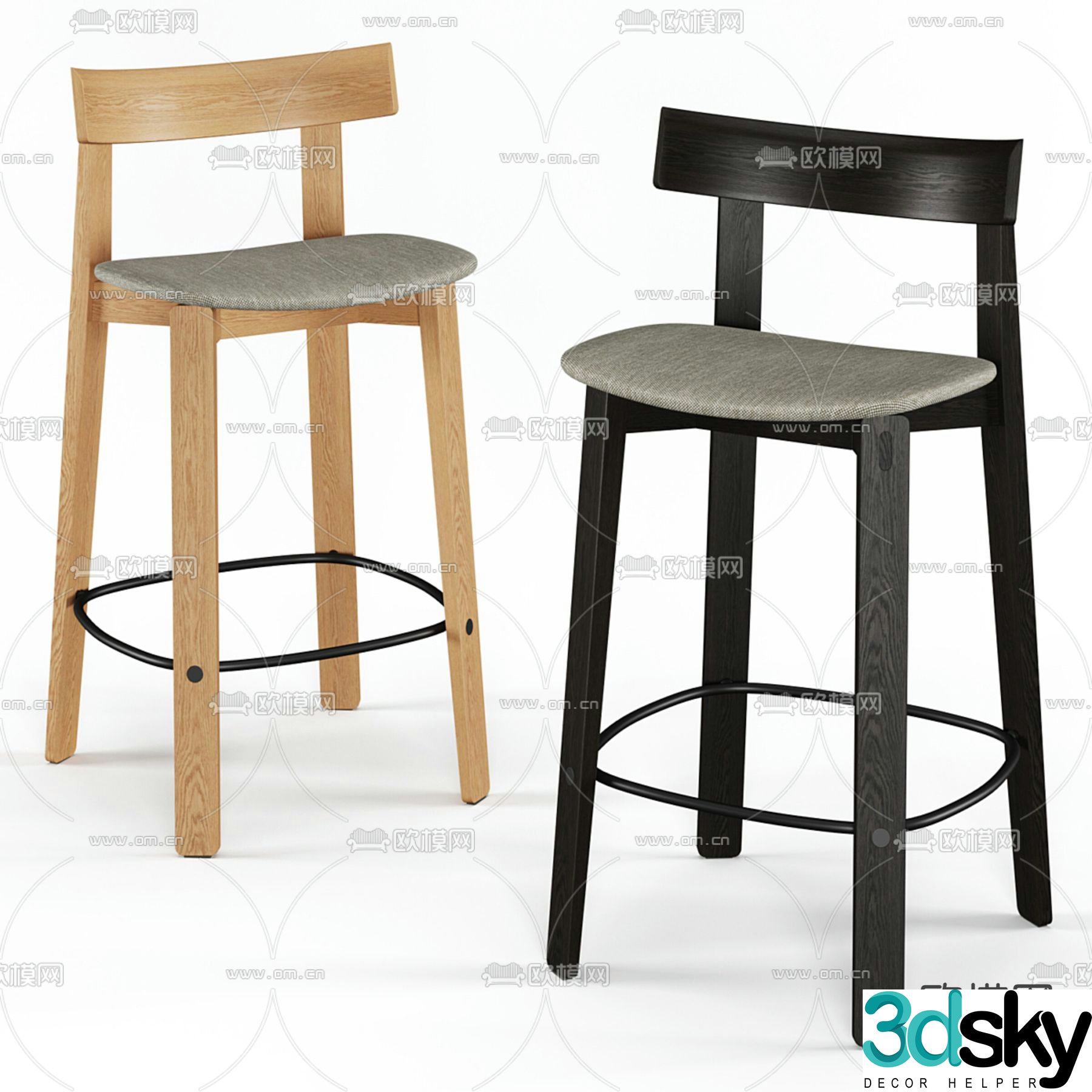 Wabi Sabi bar stool bar stool high stool 3d model