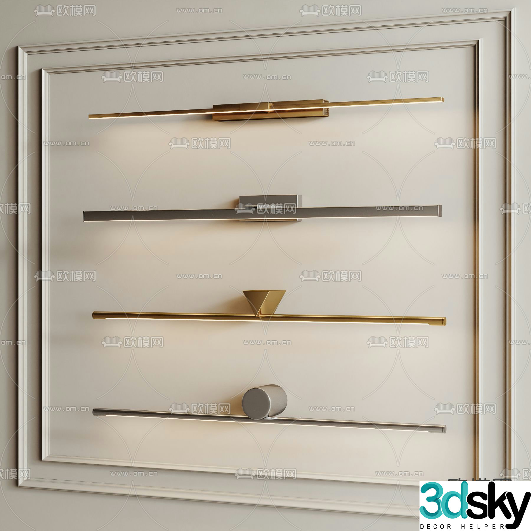 Light luxury wall lamp mirror headlight 3d model