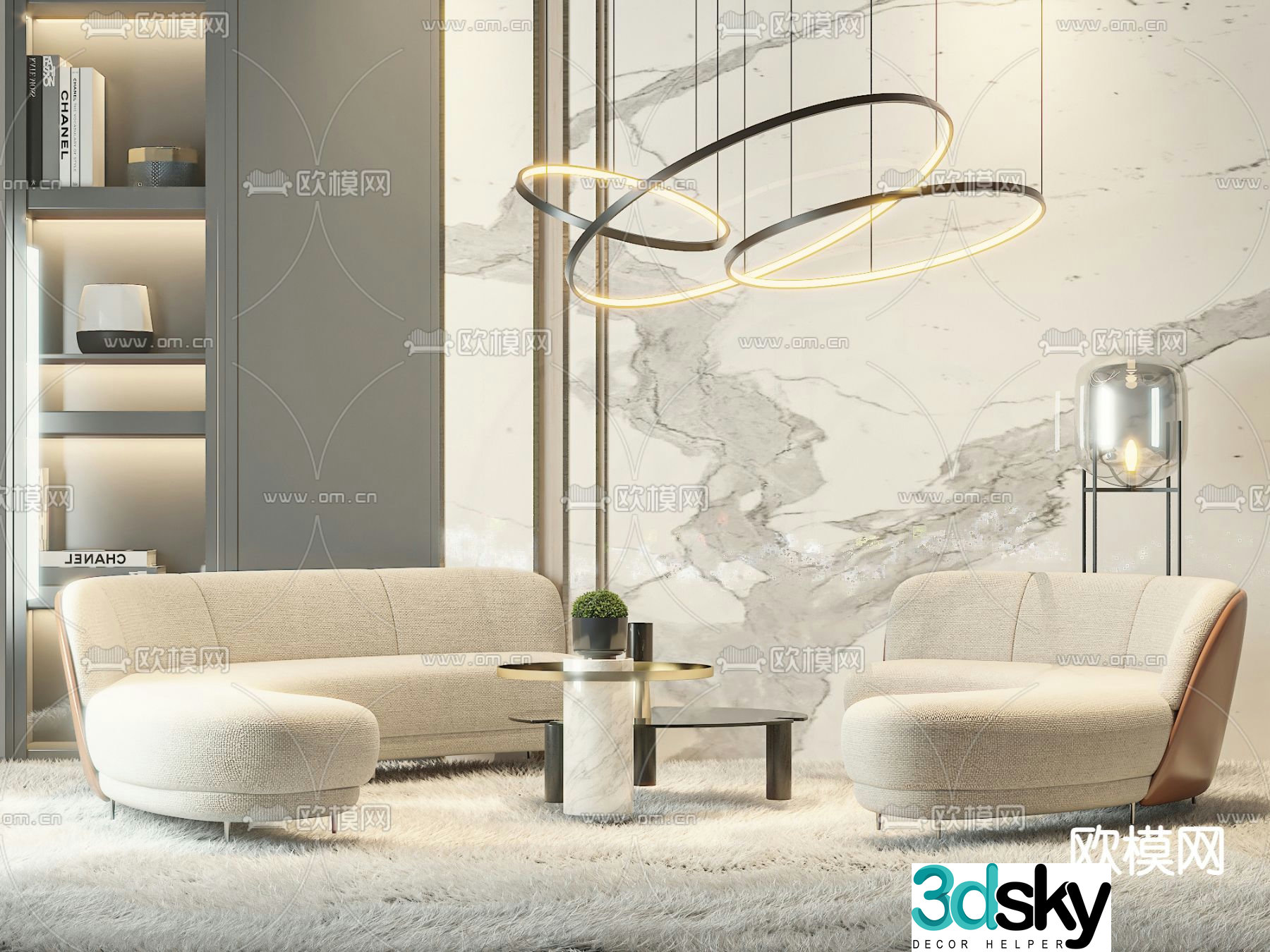 Modern sectional sofa 3d model