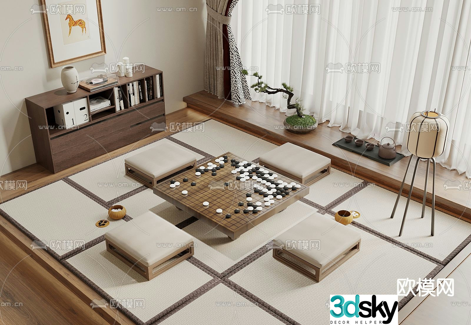 Tatami go table entertainment table 3d model