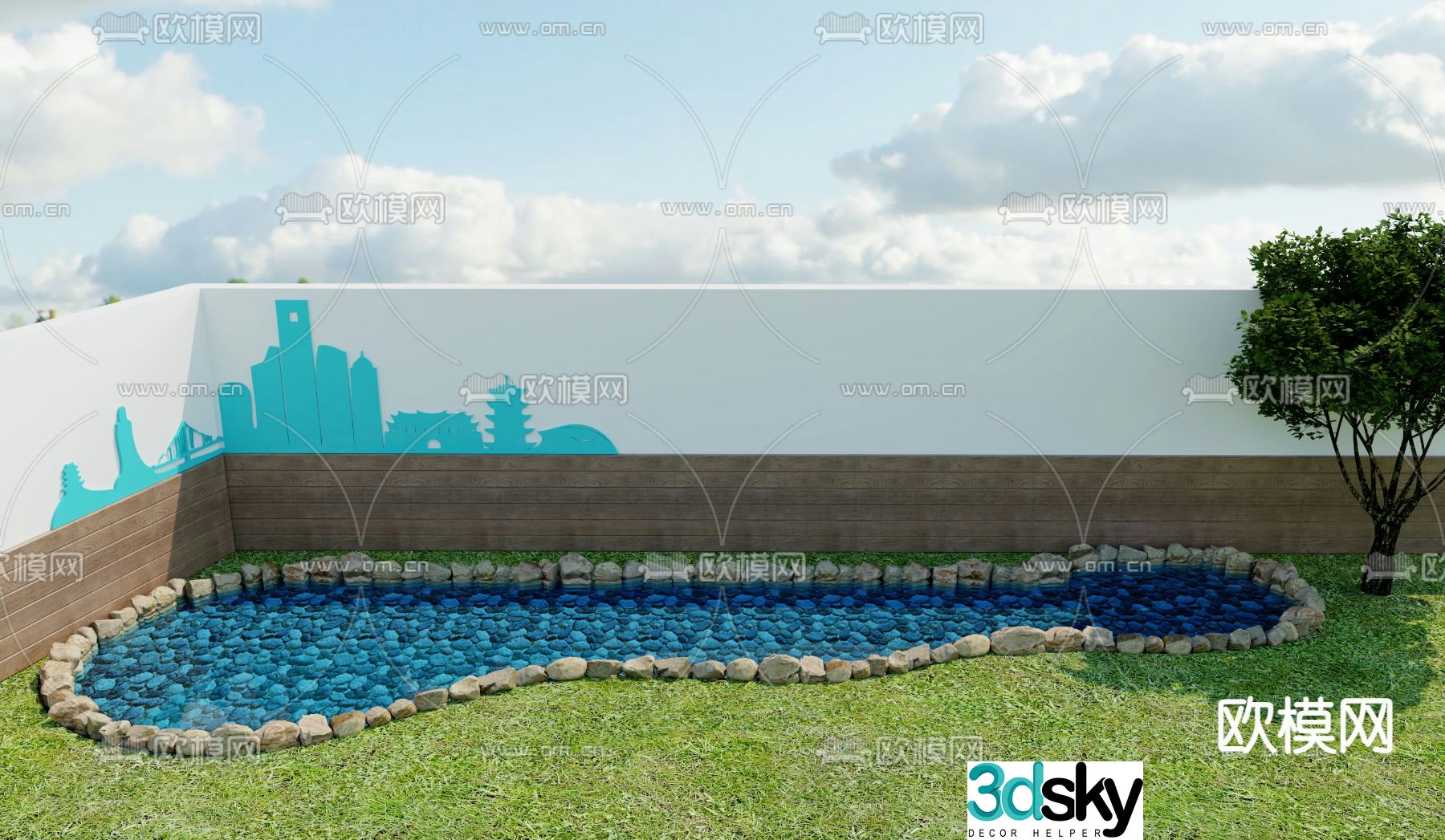 Modern pool 3d model